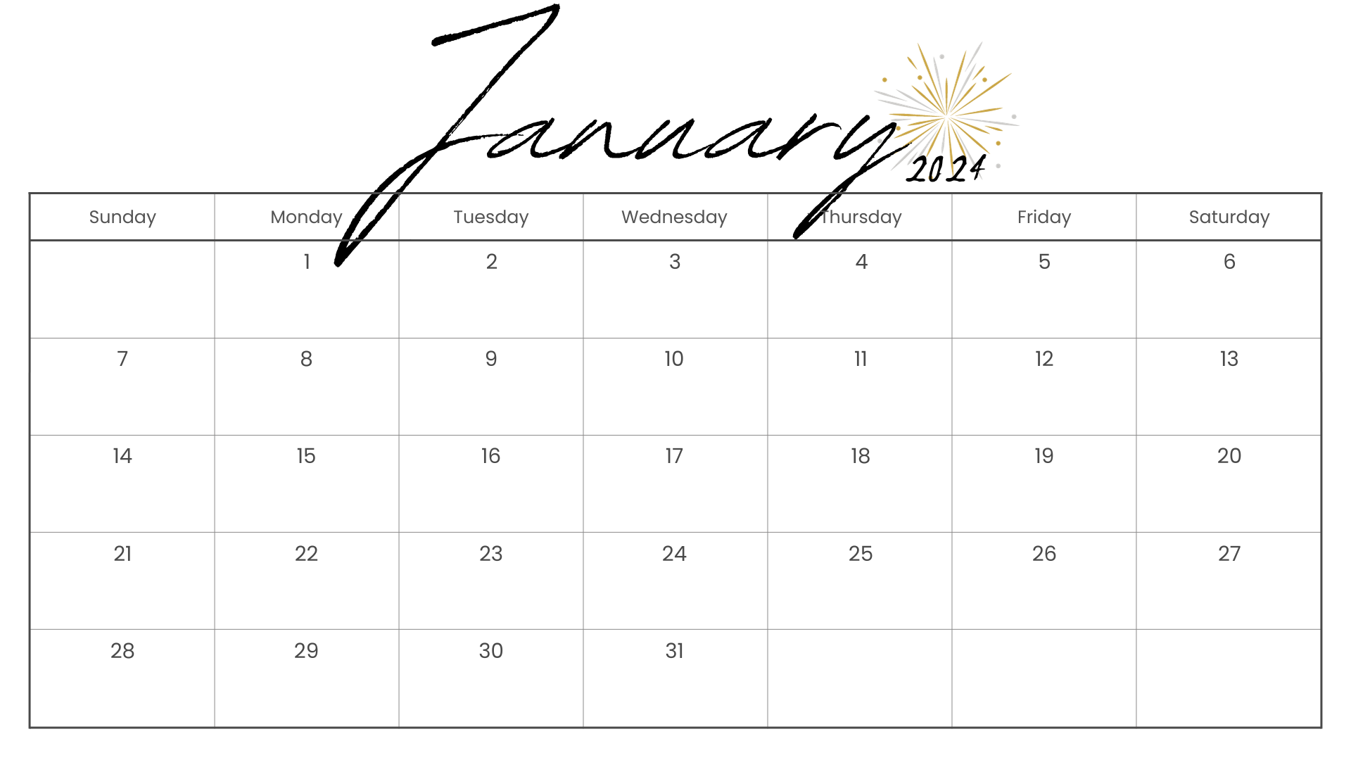 10 Free Printable January 2024 Calendar Templates Nikki s Plate