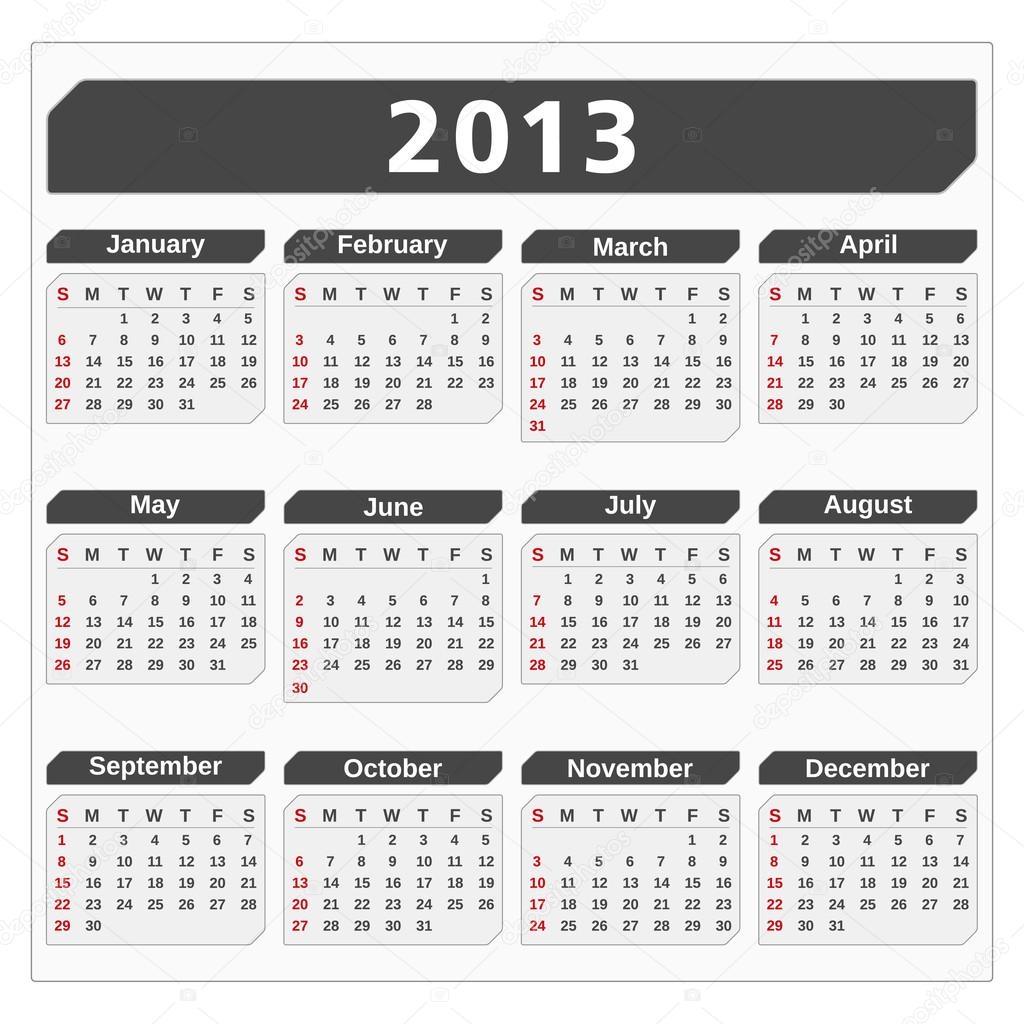 2013 Calendar Stock Vector By human 306 12355779