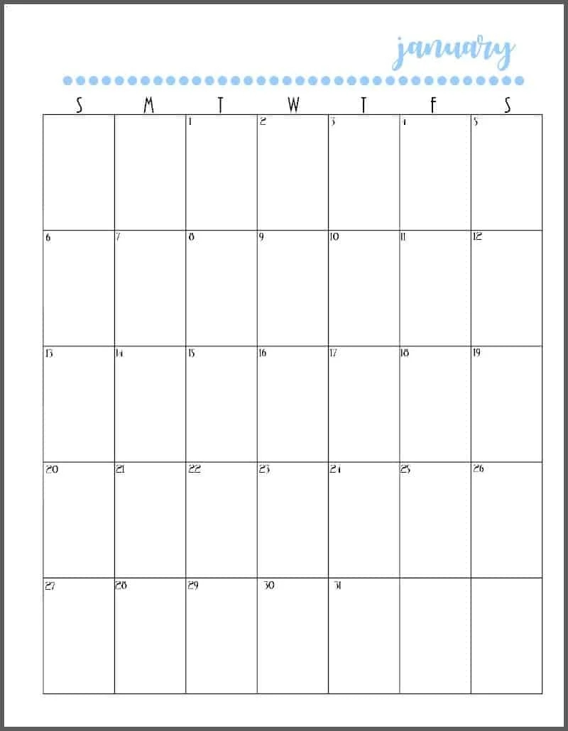 2018 Calendar Printable Creations By Kara