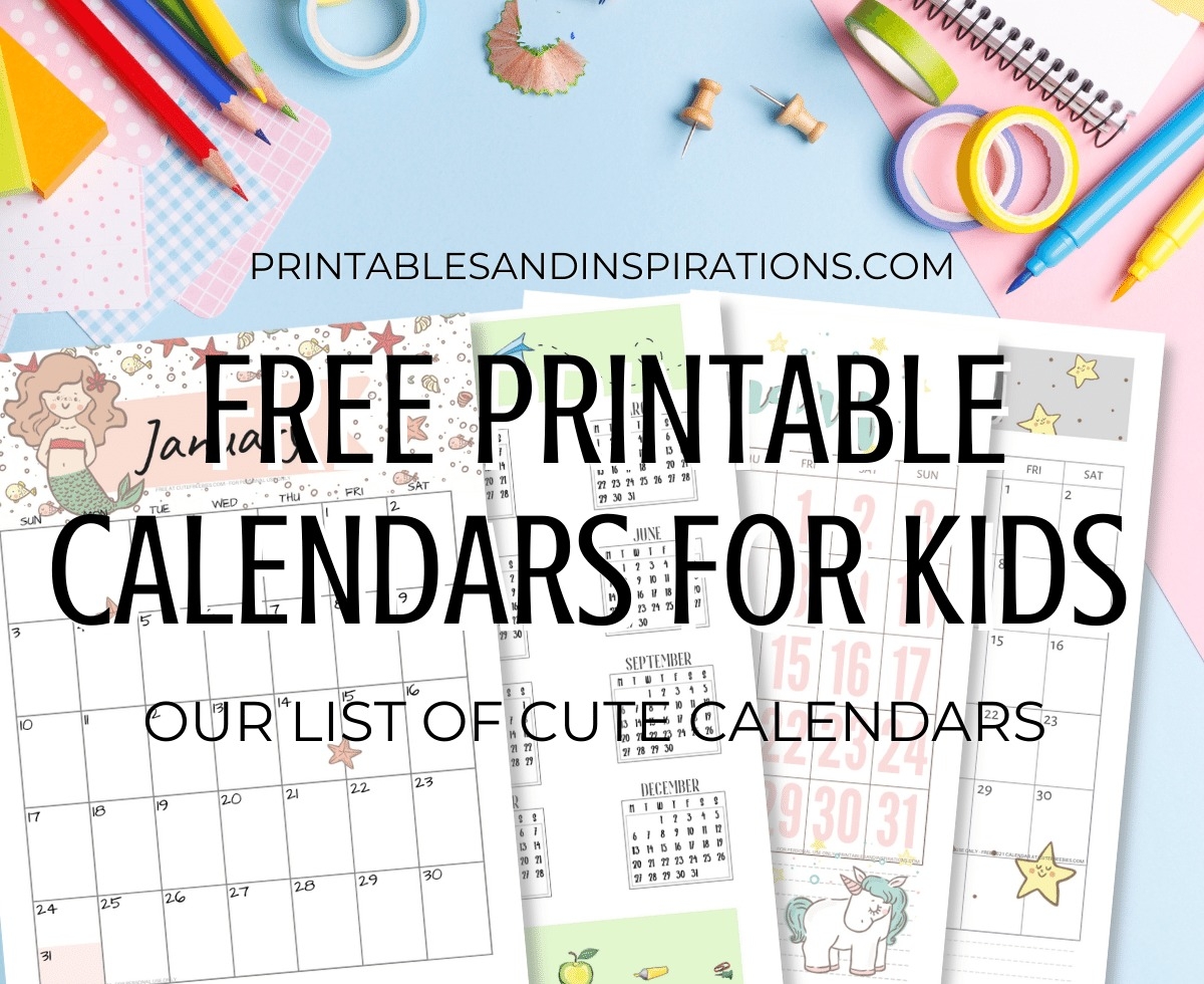 Free Calendar Printable For Kids