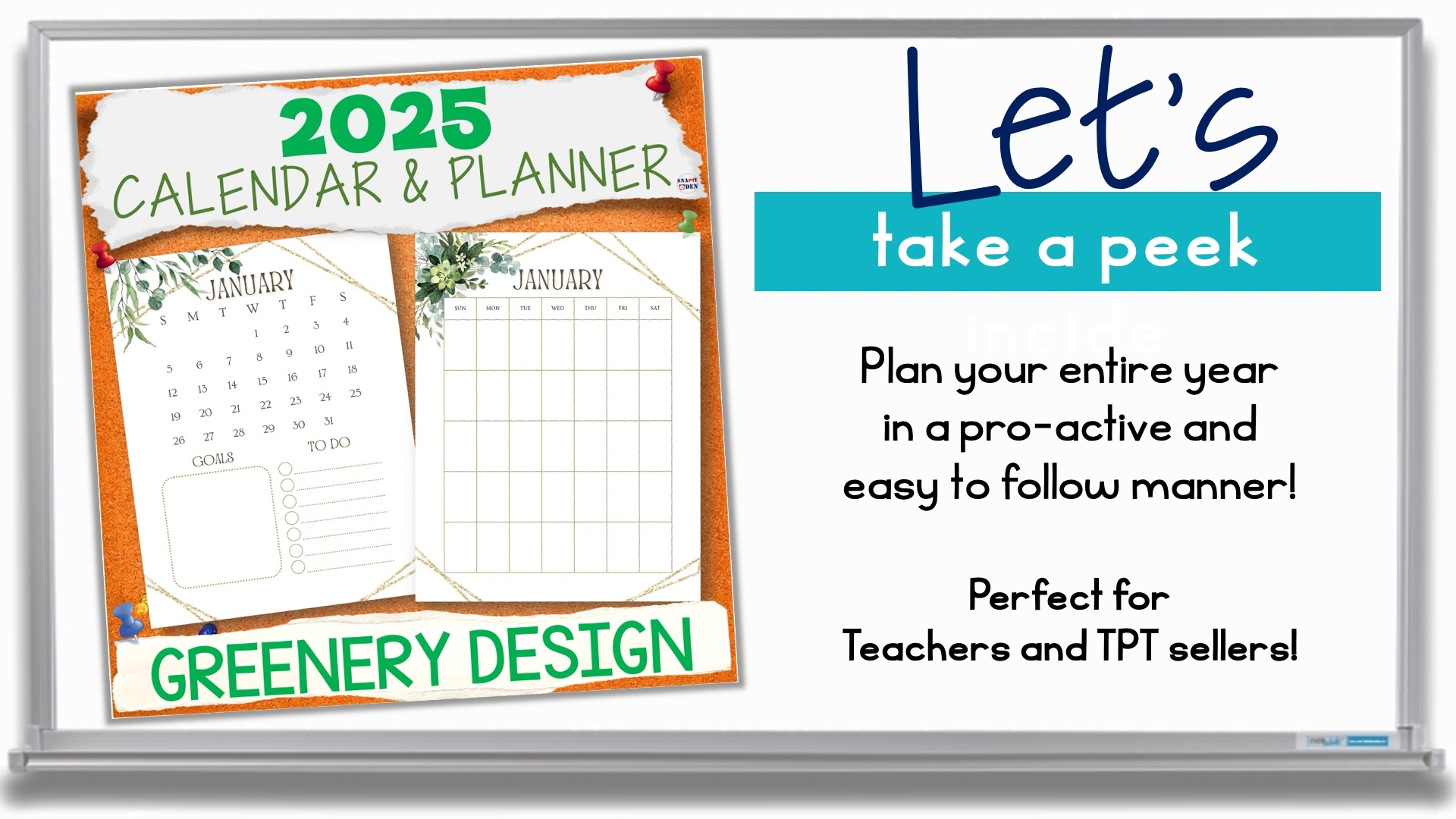 2025 Calendar Planner Printable Journaling Templates Greenery Monthly Calendar Made By Teachers