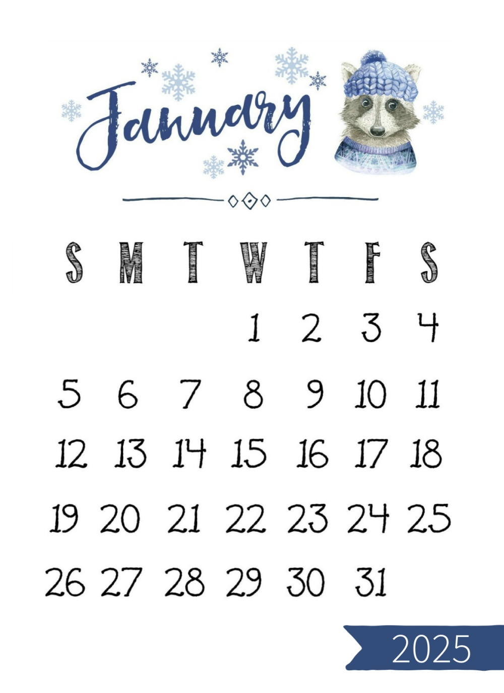 Calendar Printable Design 2025