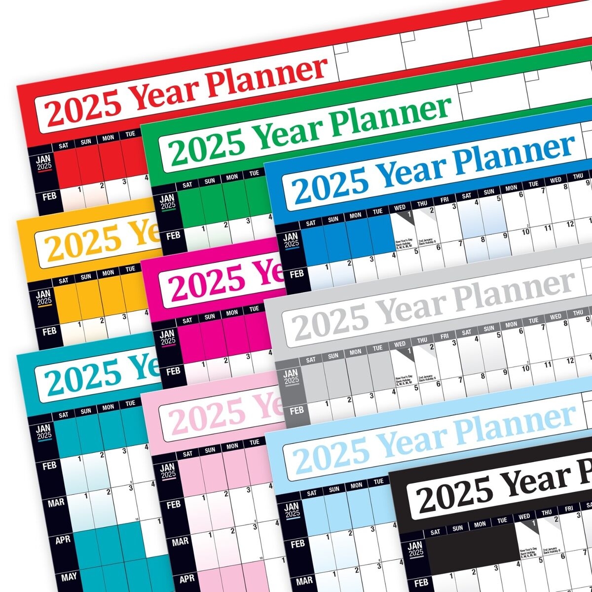 2025 Calender Holiday Year Planner Calendar Wall Chart 4 Sizes FREE 200 Dots EBay