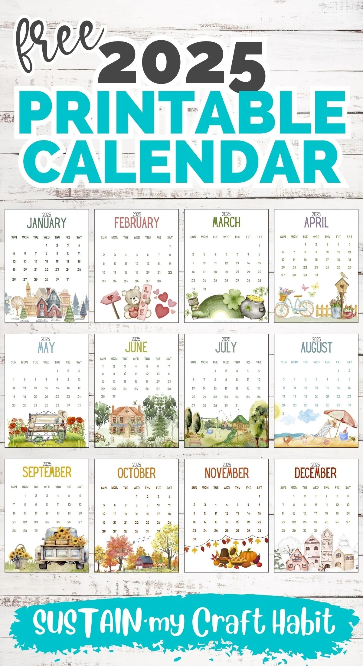 Calendar Monthly 2025 Printable