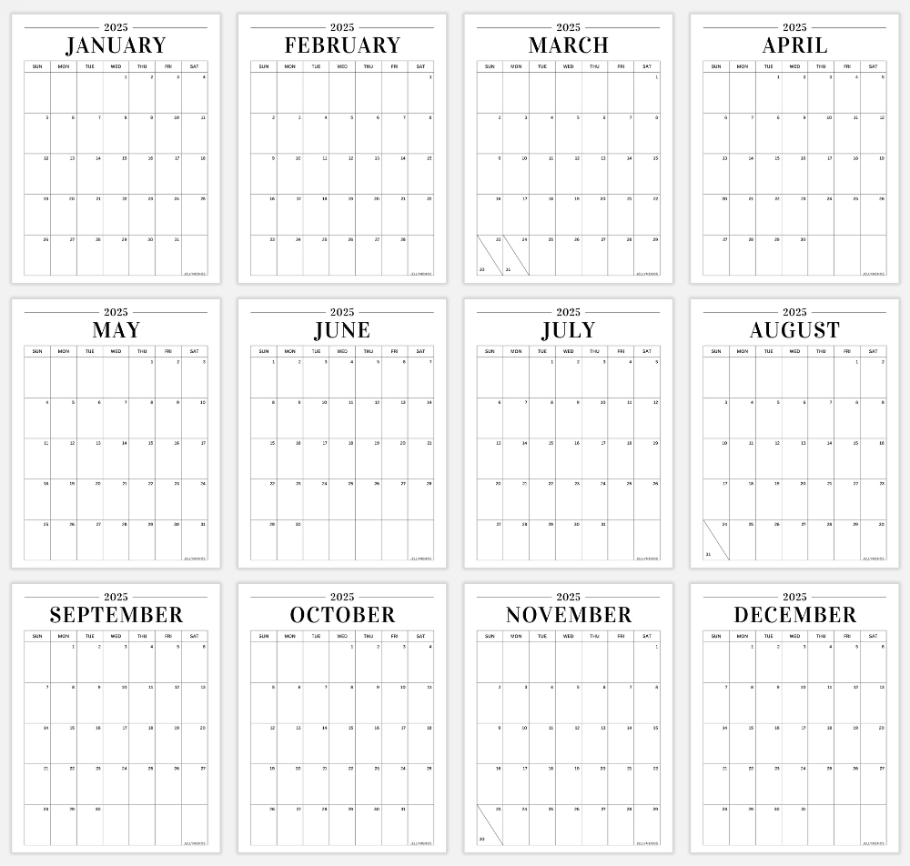 Printable Calendar 2025 Vertical Printable Calendar 2025 Vertical