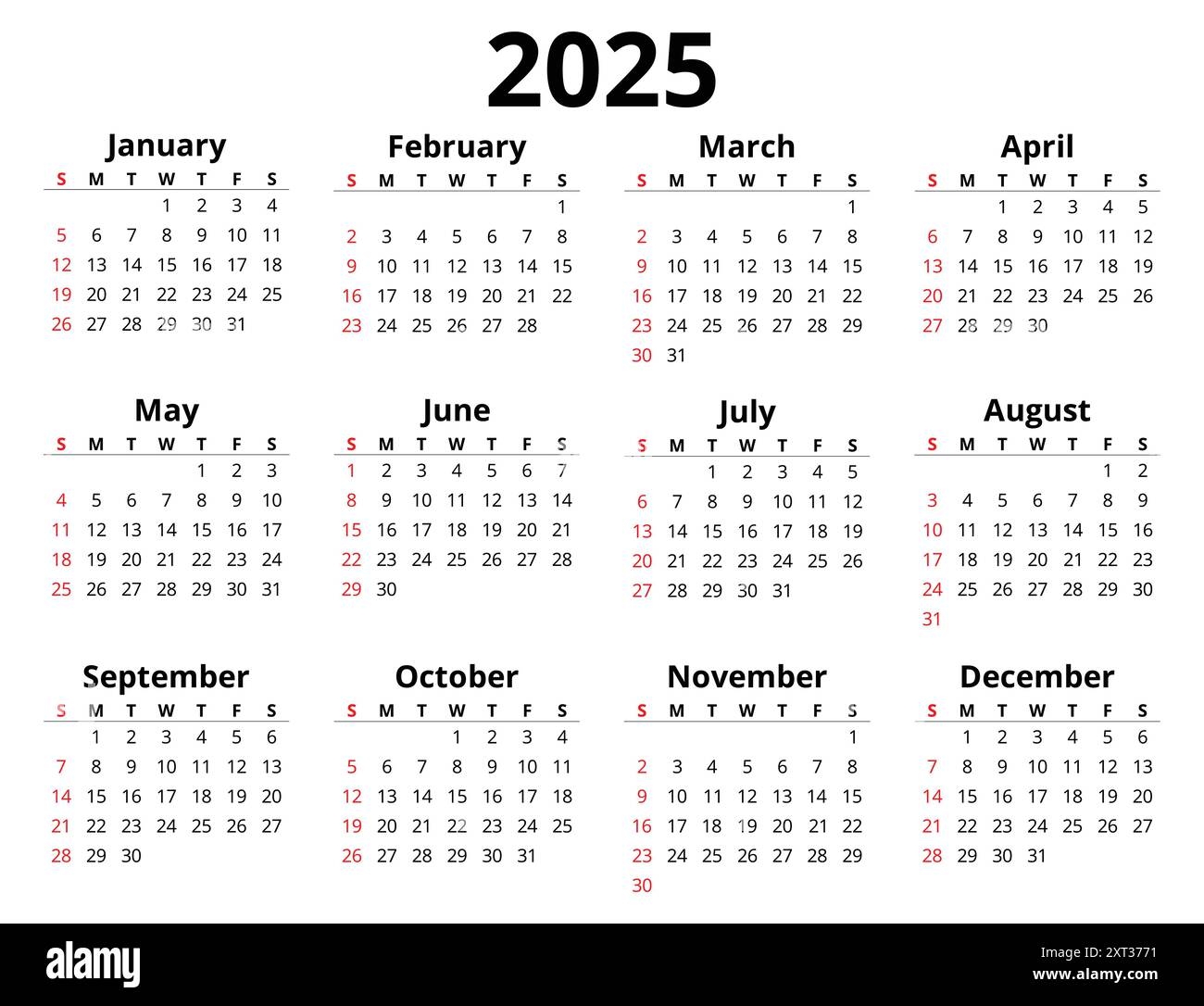 2025 Printable Calendar By Month