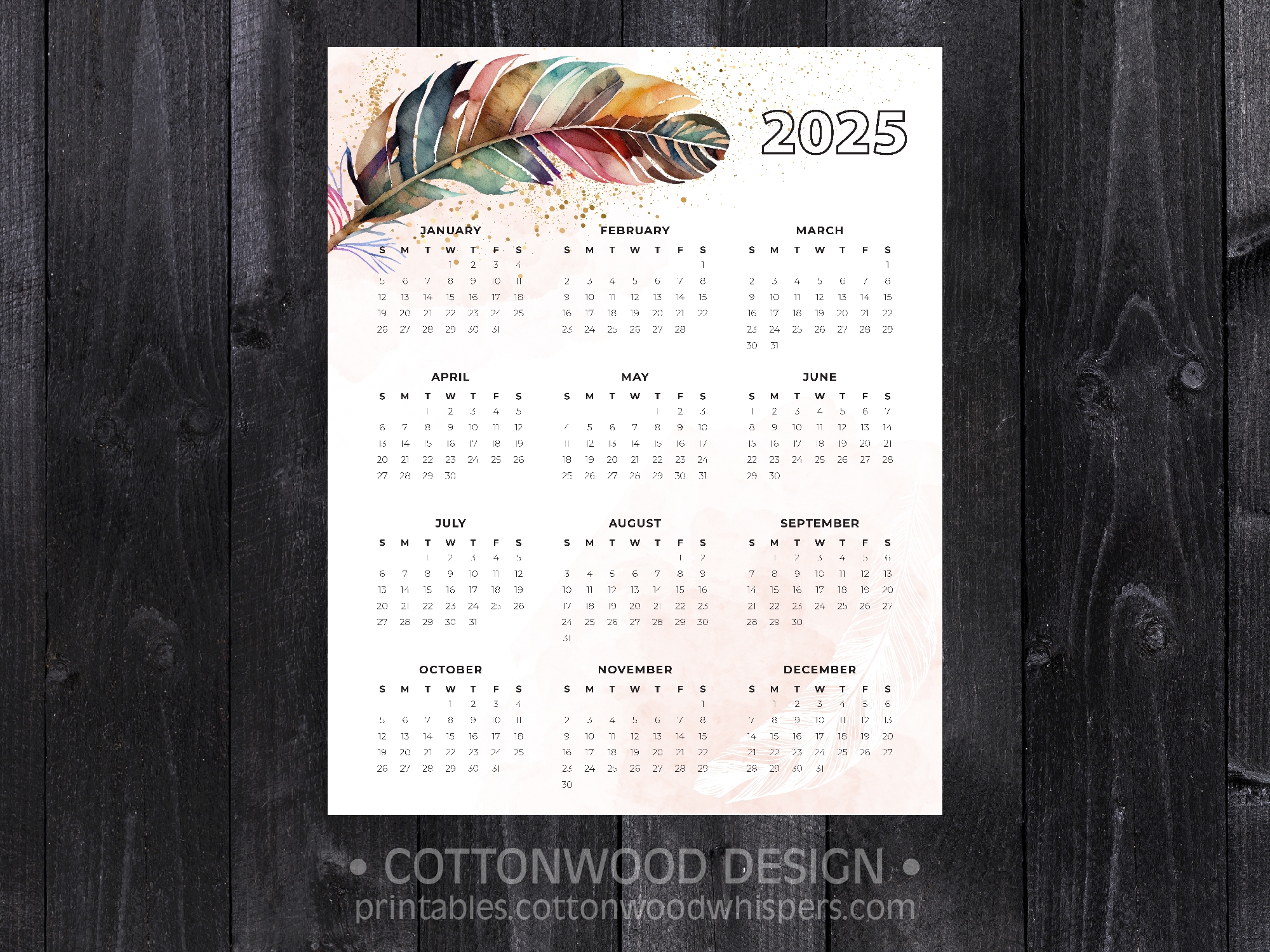 2025 Yearly Printable Calendar Free