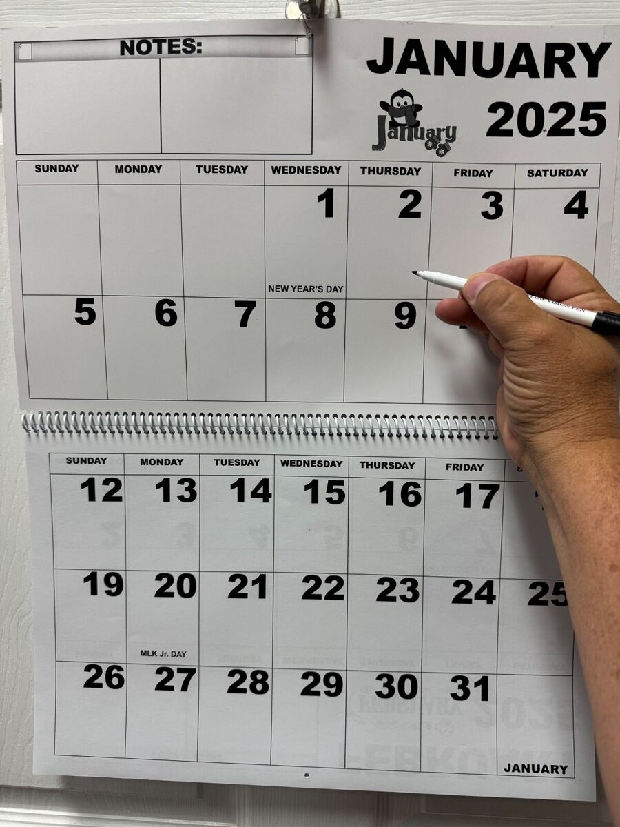 2025 Printable Calendar Large Boxes