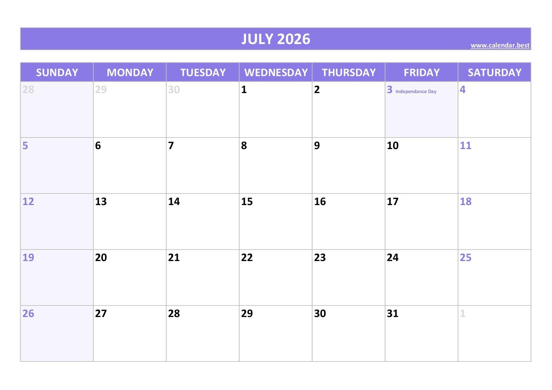 2026 Calendar With Holidays US Federal Holidays 