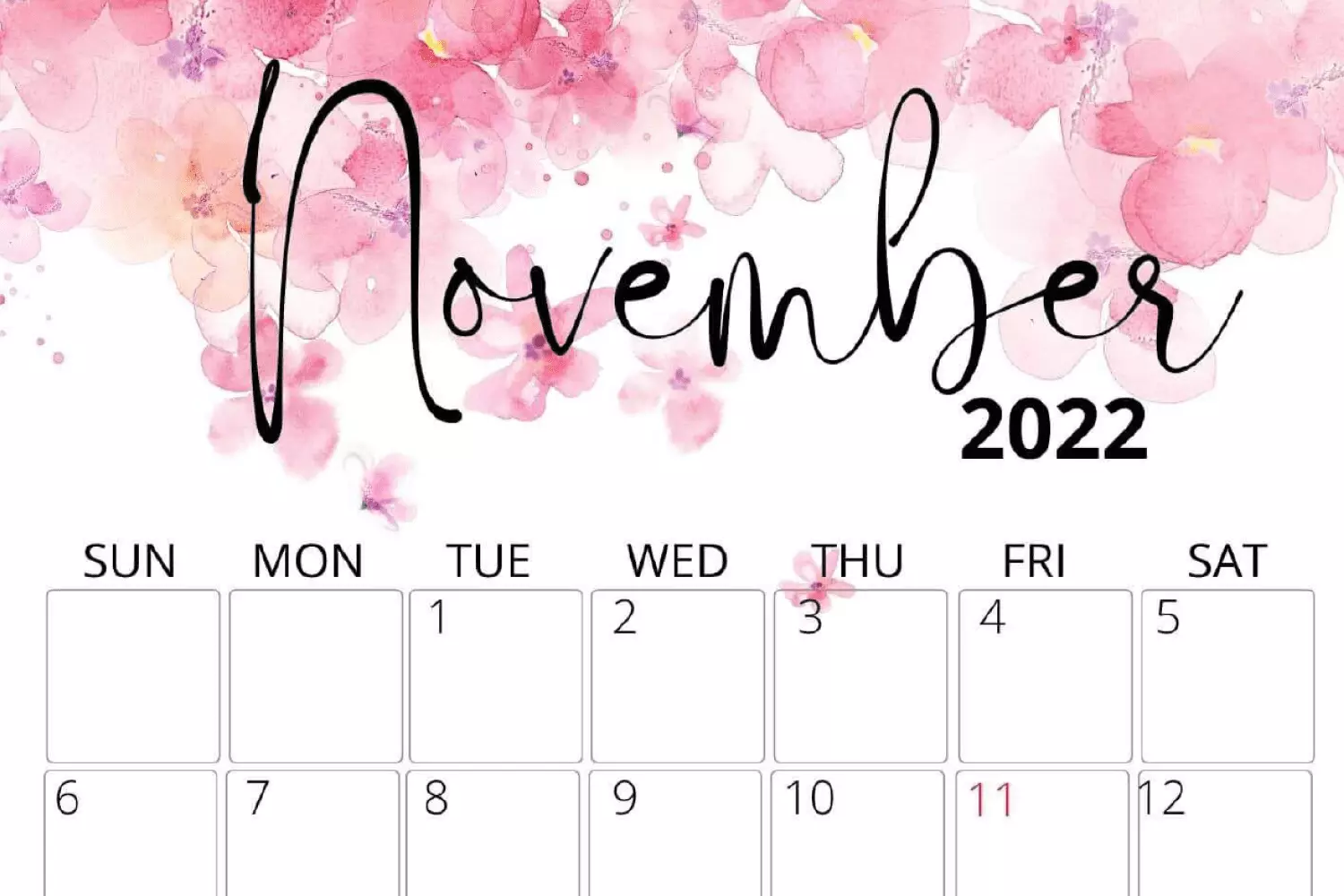 40 Best Printable November Calendar Designs For 2022