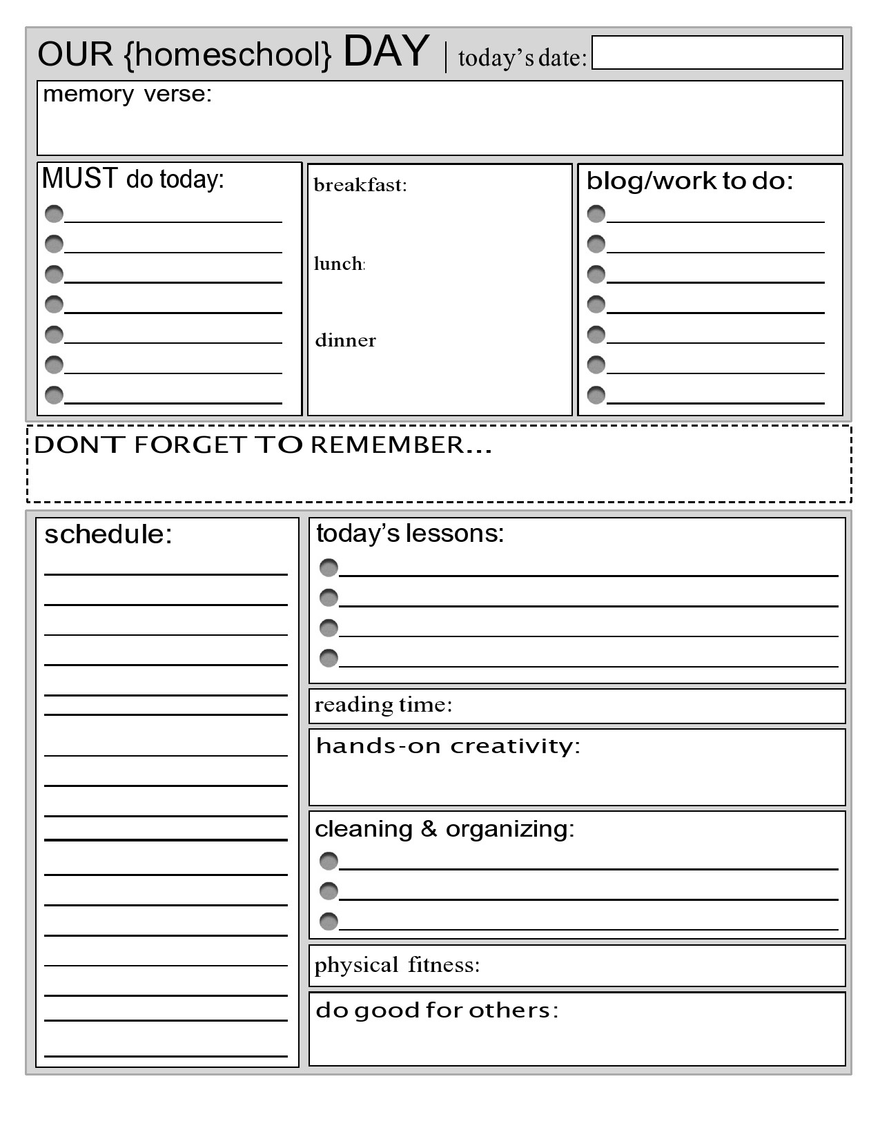 44 editable homeschool schedule templates free
