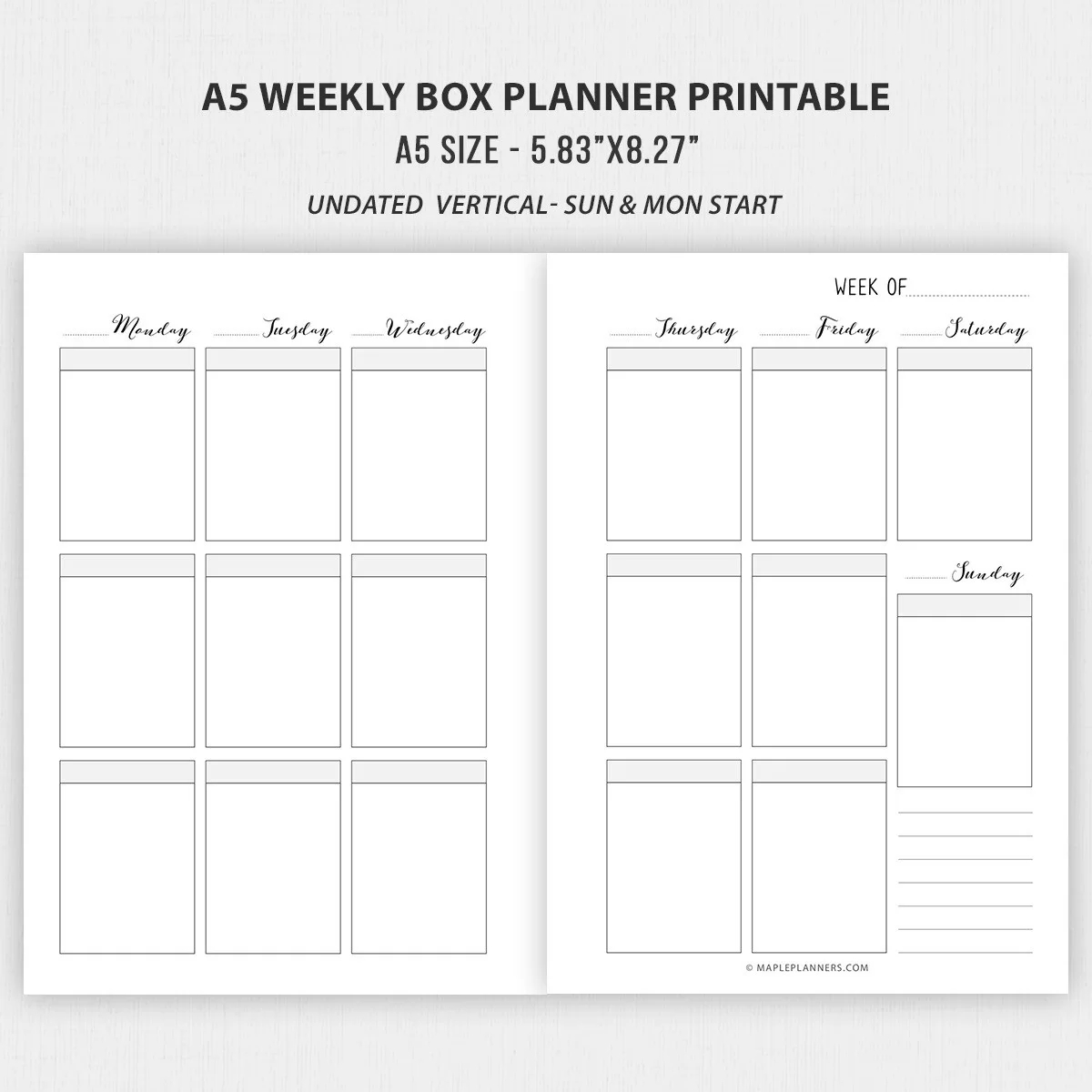 a5 planner printable inserts a5 weekly and monthly planner inserts