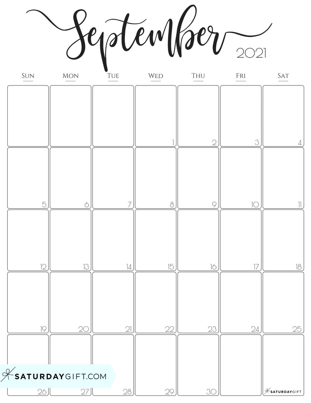 Aesthetic Printable Vertical Calendar 2025 By Saturday Gift