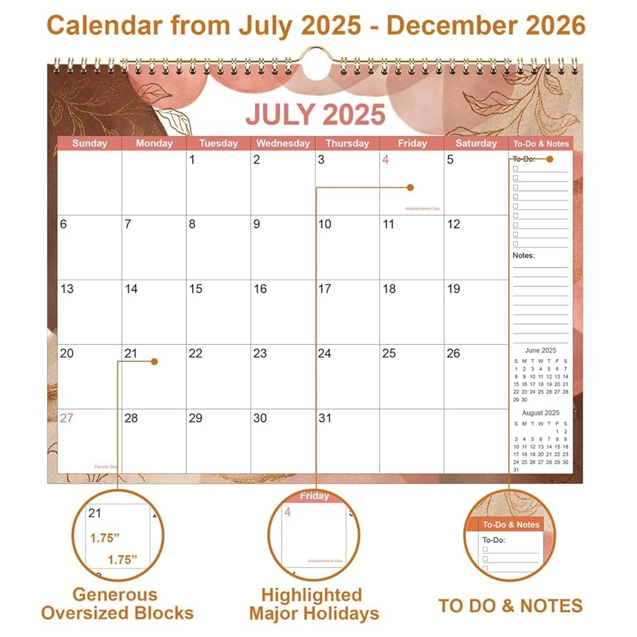 Printable Calendar August 2025-June 2026