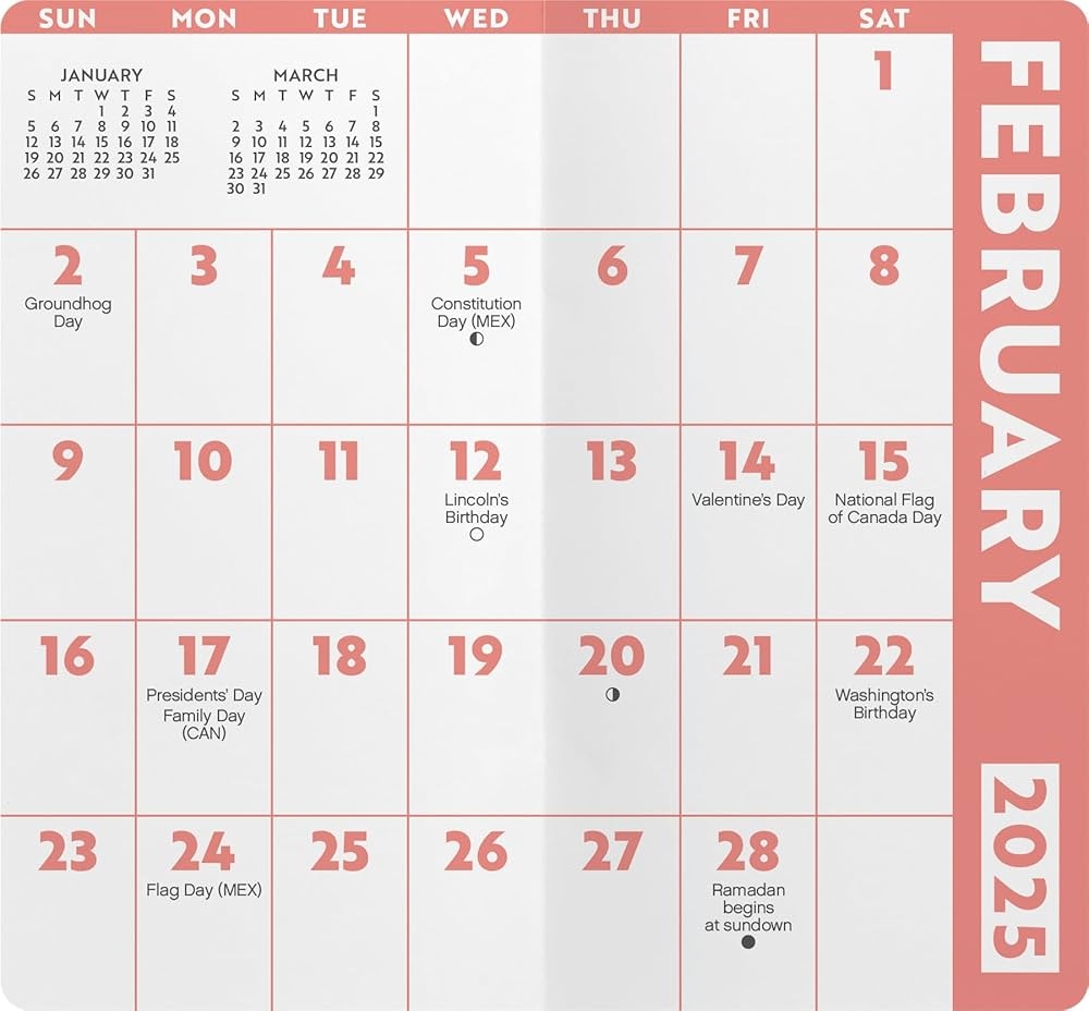 Free Printable Monthly Pocket Size Planner Calendar 2025