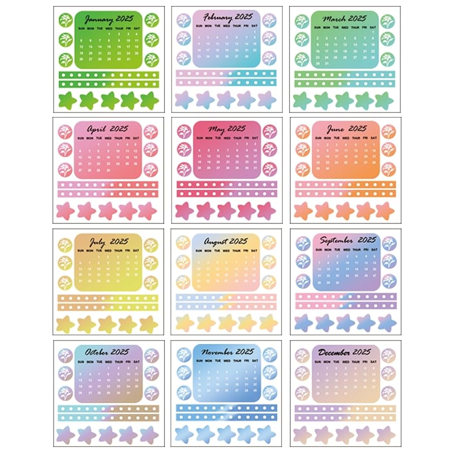 2025 Mini Printable Monthly Calendar