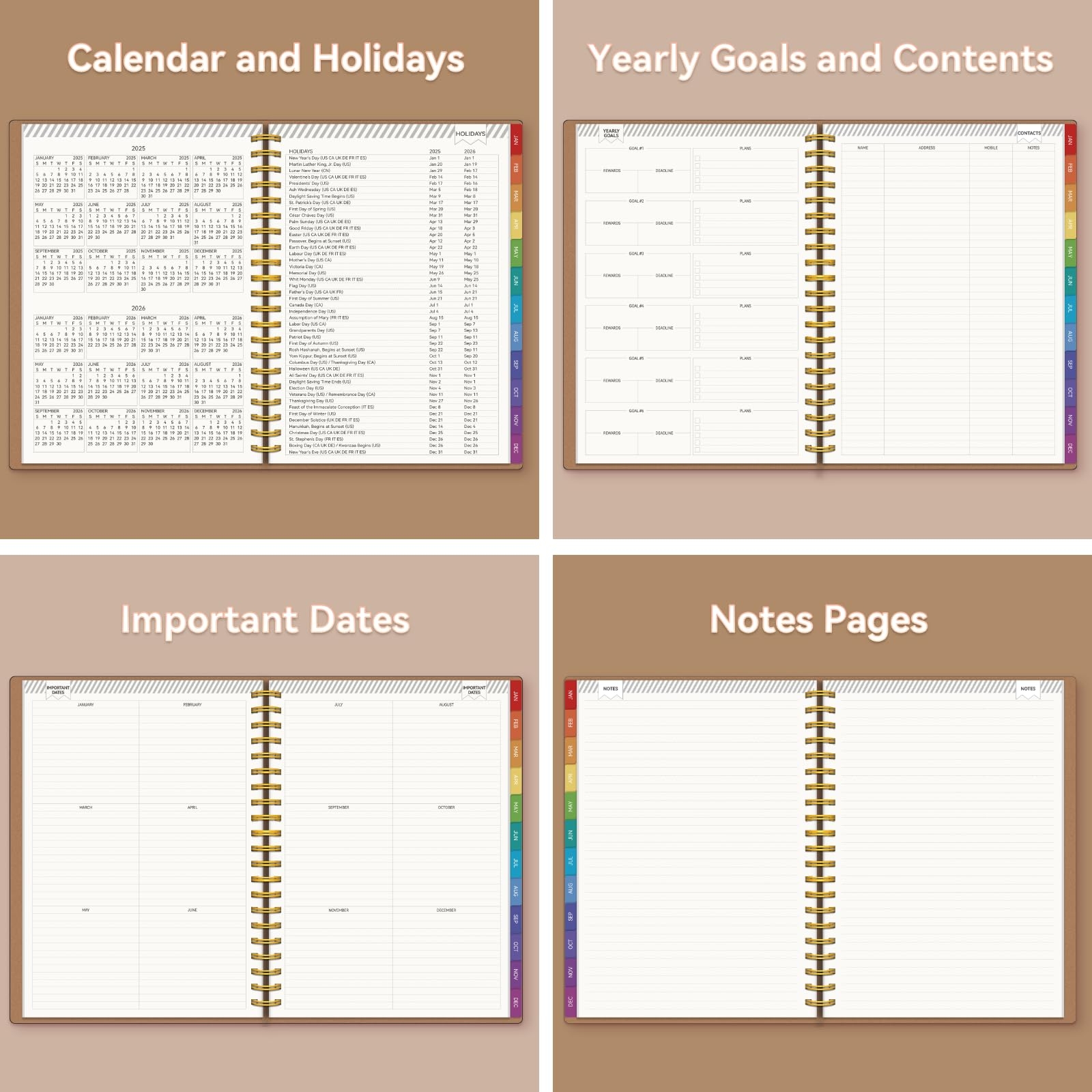 Amazon 2025 Planner Weekly And Monthly Planner 2025 2026 Jan 2025 Dec 2025 8 5 X 11 Academic Year Planner Spiral Daily Planner Organizer Flexible Soft Cover Monthly Tab Black Office Products