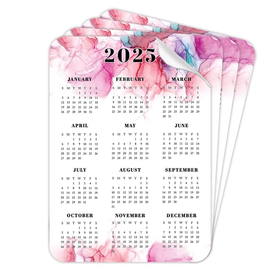 Amazon Andaz Press Peel And Stick Calendar For Refrigerator Marble Pink 5 x7 Monthly Calendar For Fridge Office Full Year Calendar 2025 Adhesive 2025 Wall Calendar Stickers 2025 Year Calendar 4 Pack Office Products