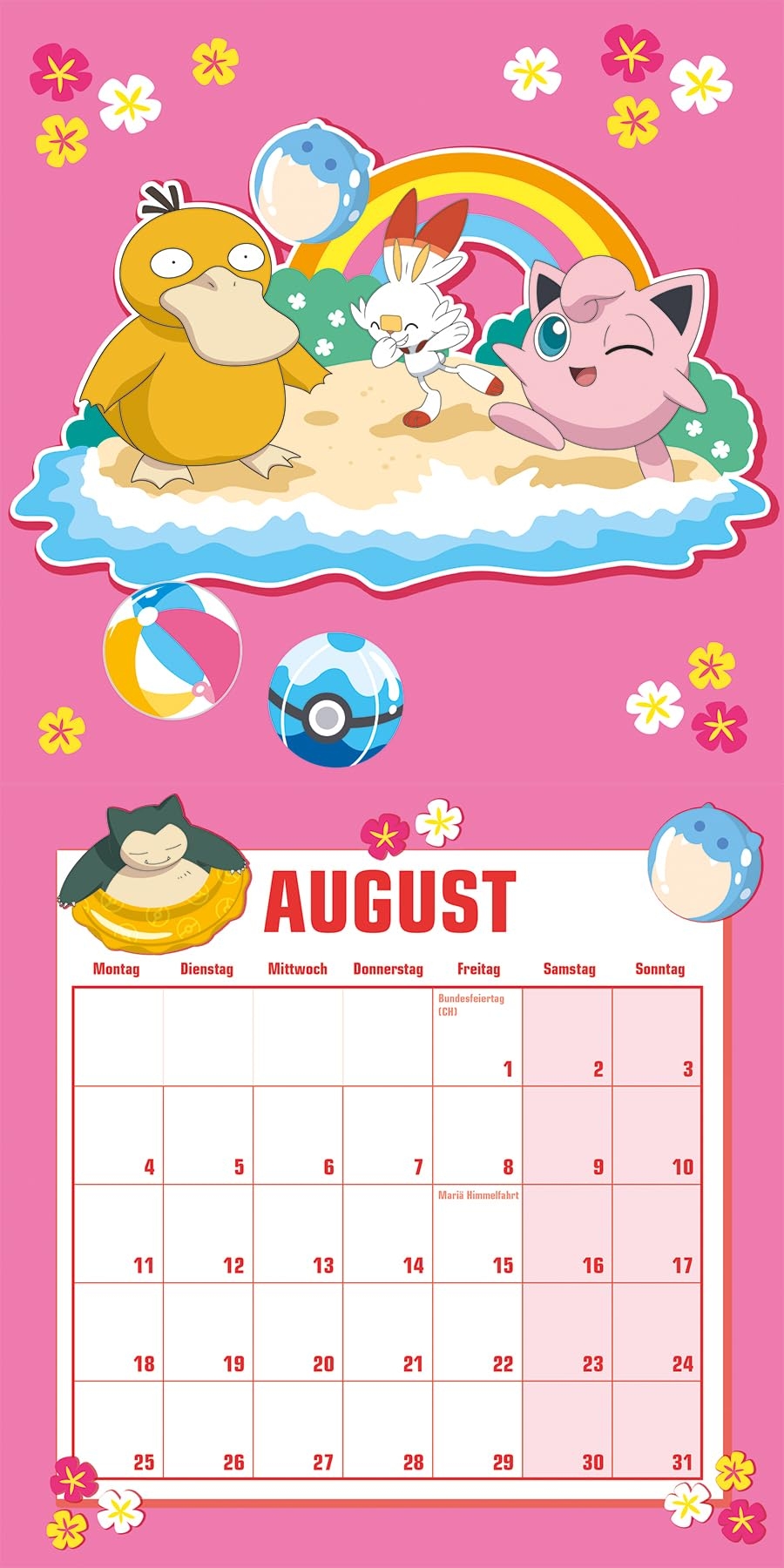 Aug 2025 Calendar Pokemon Printable