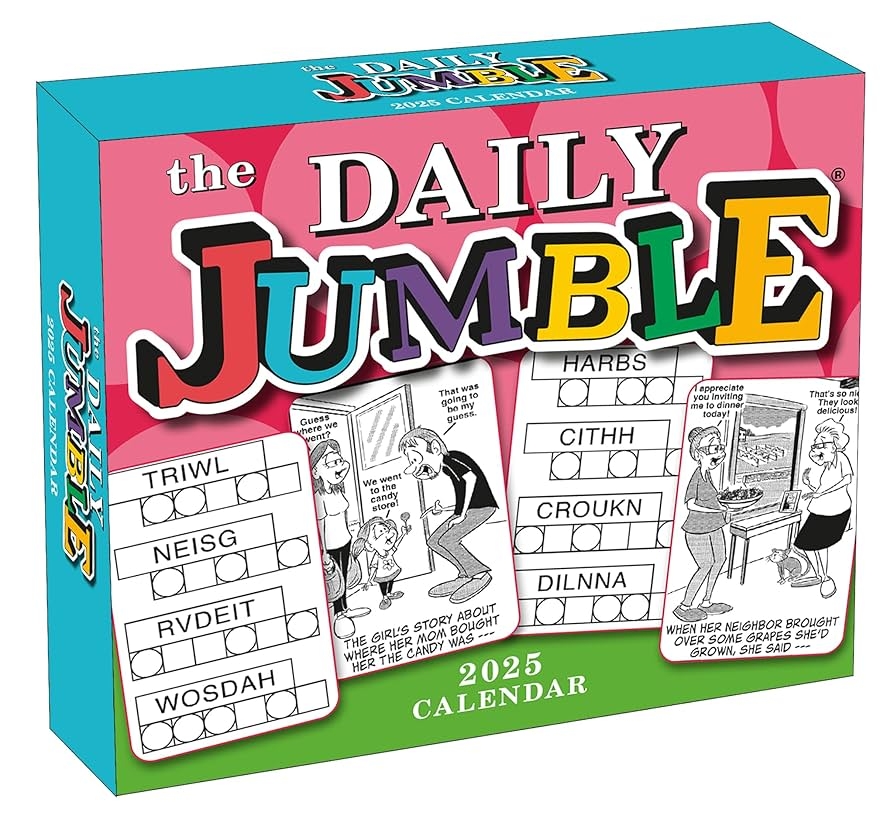 Amazon The Daily JUMBLE 2025 Daily Desk Calendar Boxed Page a Day Word Puzzle Calendar With Classic Jumbles Anagrams Brain Teasers Office Products
