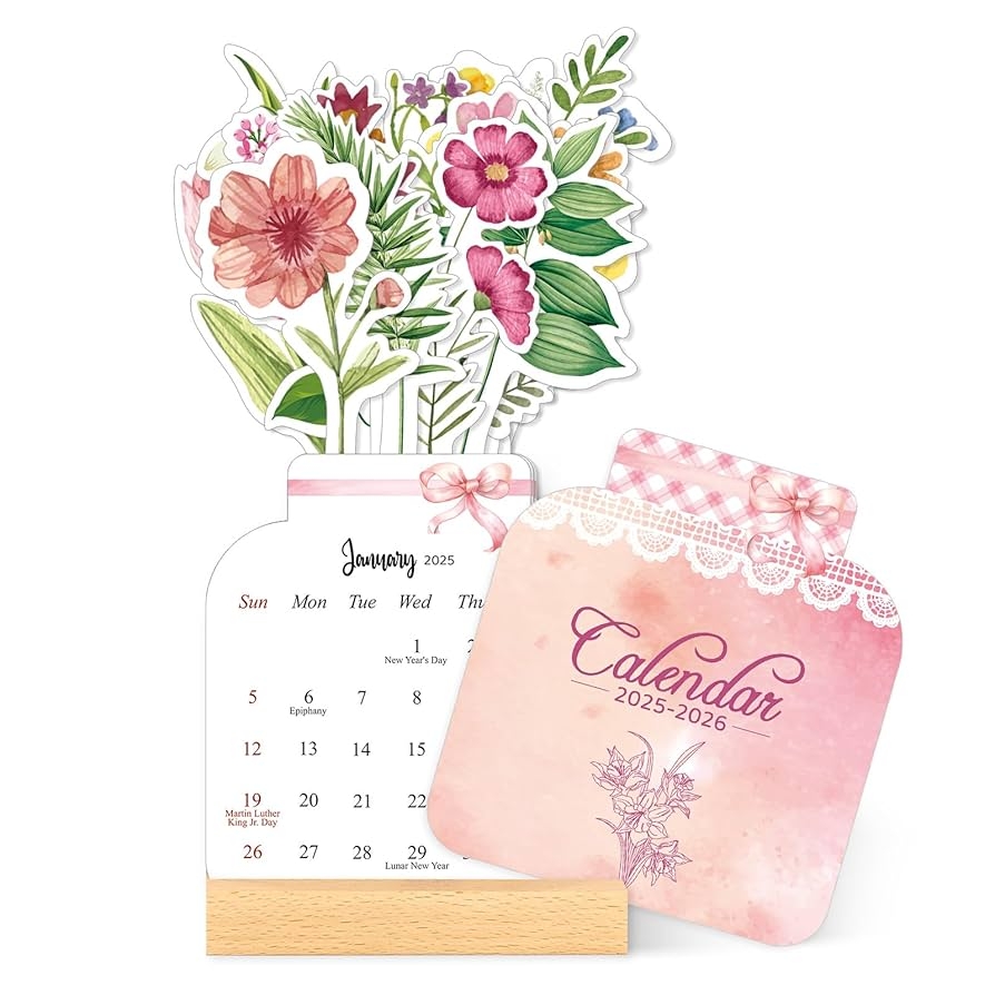 Amazon Zuozee Small Desk Calendar 2025 2026 24 Months Floral Desktop Calendar Runs From Janury 2025 Until Dec 2026 Mini Standing Flip Decorative Flower Calendar For Home Office And Desk Accessories Office Products