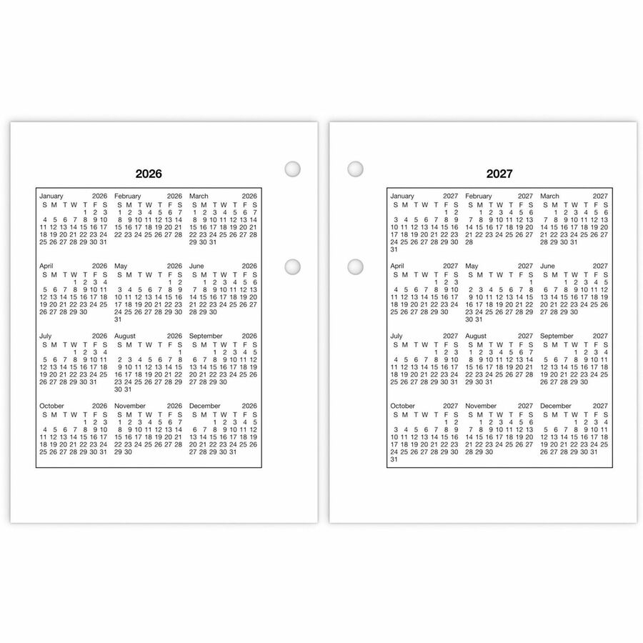 at a glance loose leaf desk calendar refill mini julian dates daily 12 month january 2026 to december 2026 1 day double page layout 3 3 4 x 3