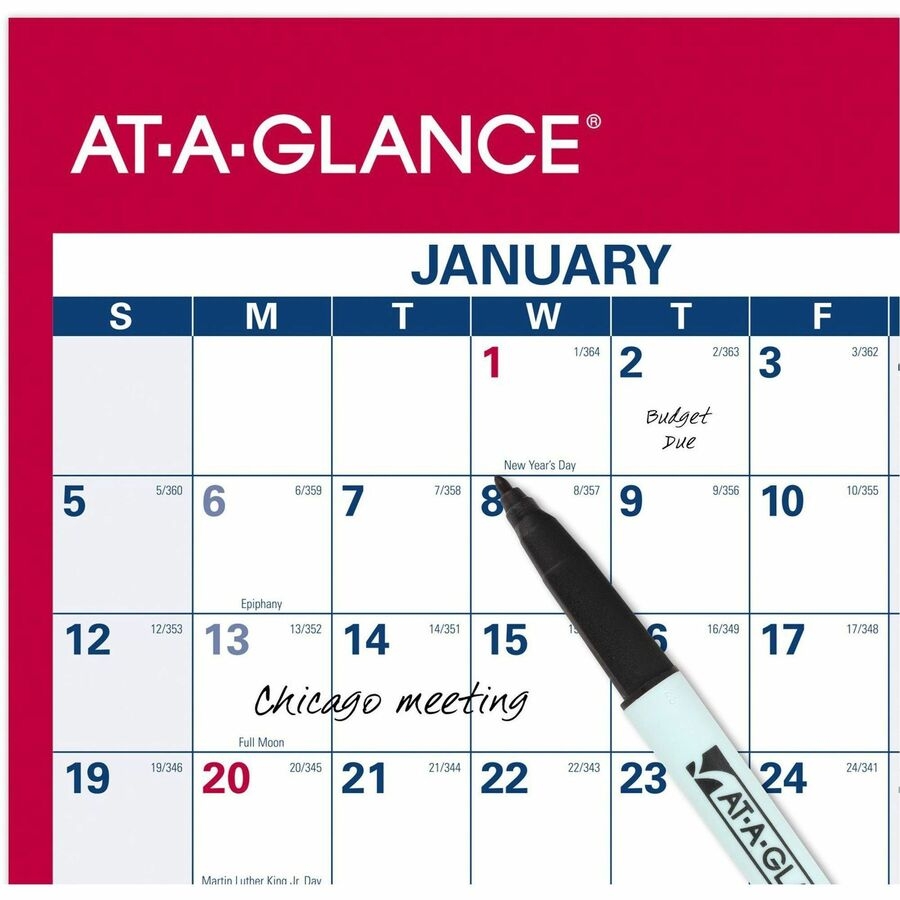 at a glance vertical reversible horizontal erasable wall calendar extra large julian dates yearly 12 month january 2026 to december 2026 48 x 32 sheet size white