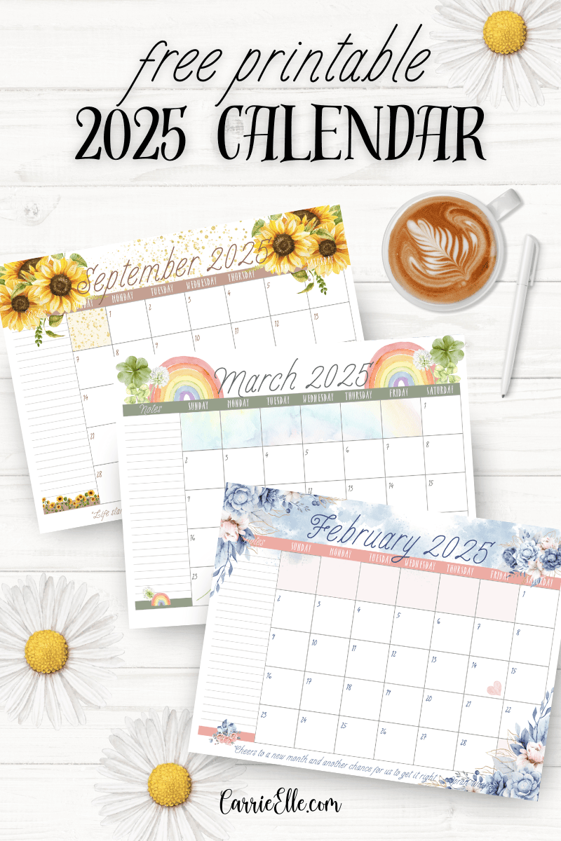 Be Ready To Bloom With Your Free Printable 2025 Floral Calendar Carrie Elle