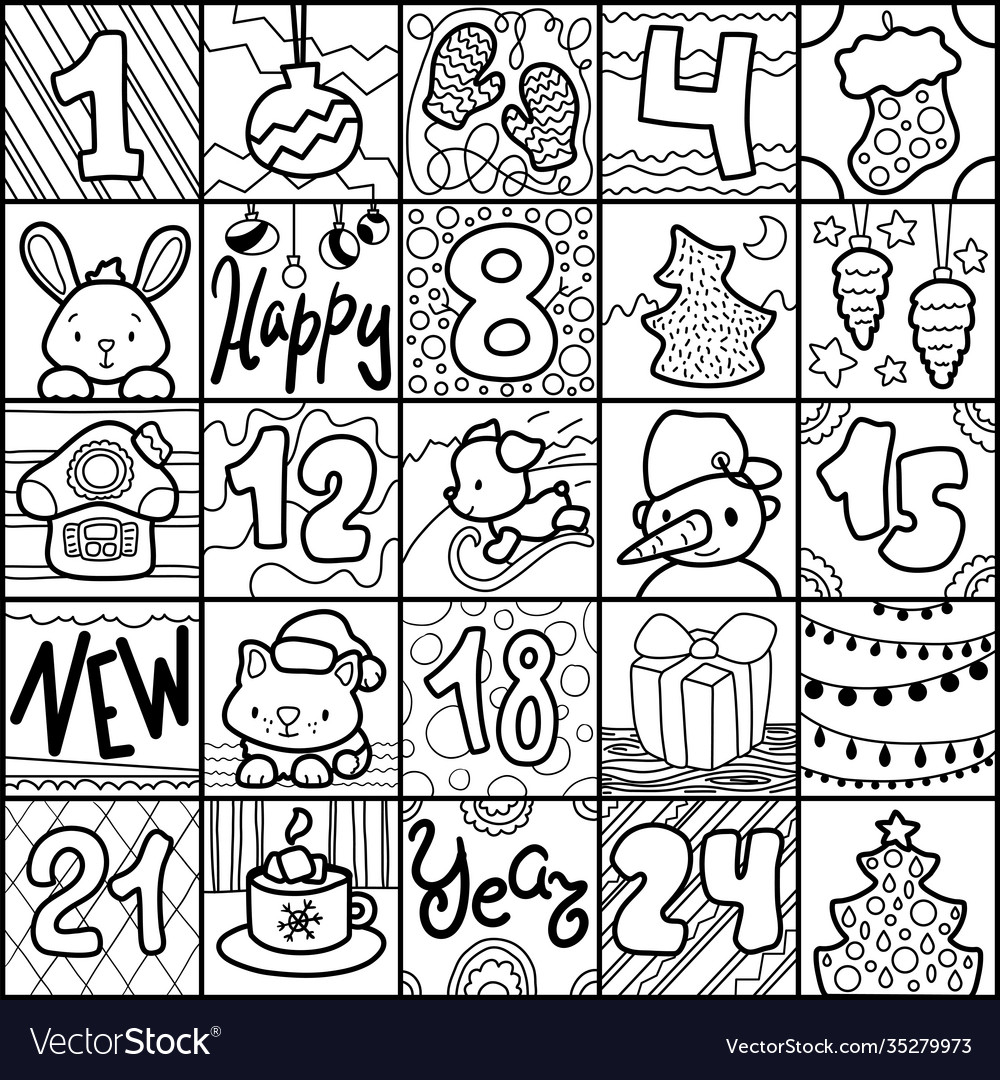 Printable Advent Calendar Coloring