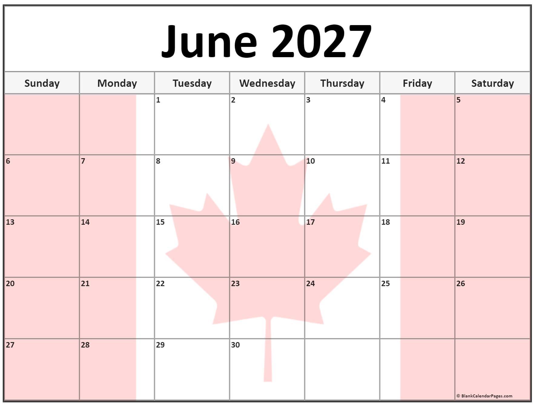 Collection Of June 2027 Photo Calendars With Image Filters 