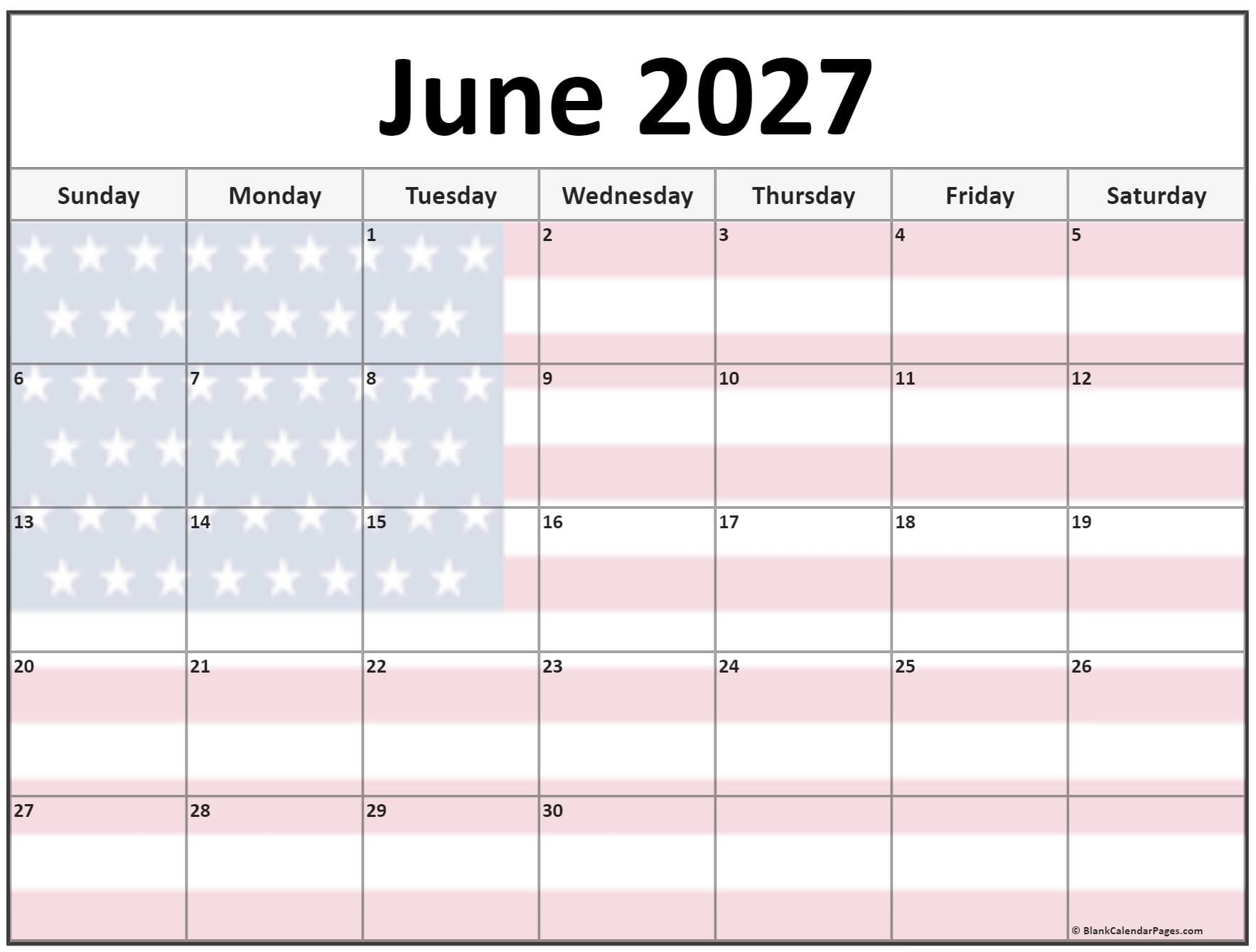 Collection Of June 2027 Photo Calendars With Image Filters 