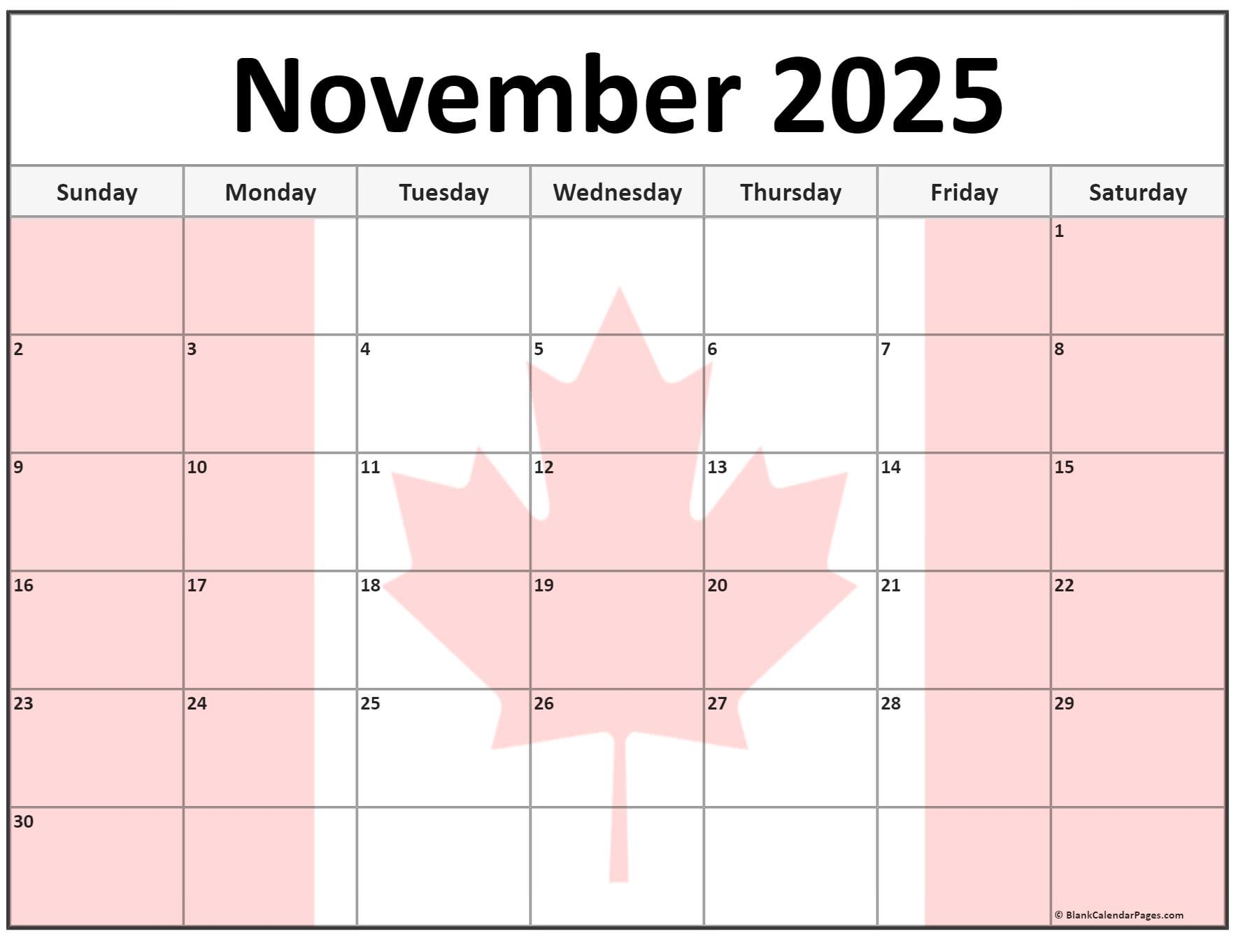 November Printable Calendar 2025 Free