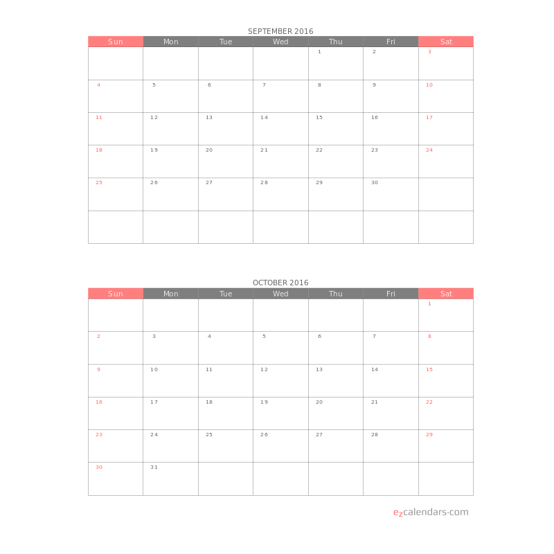 Create Free Printable Monthly Yearly Or Weekly Calendars EzCalendars
