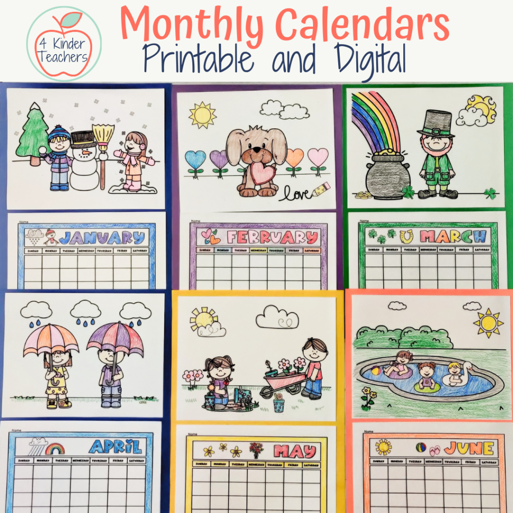 Cute Kindergarten Calendar Printables And Toppers