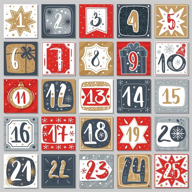 December Advent Calendar Christmas Poster Countdown Printable Tags Nu By YummyBuum TheHungryJPEG