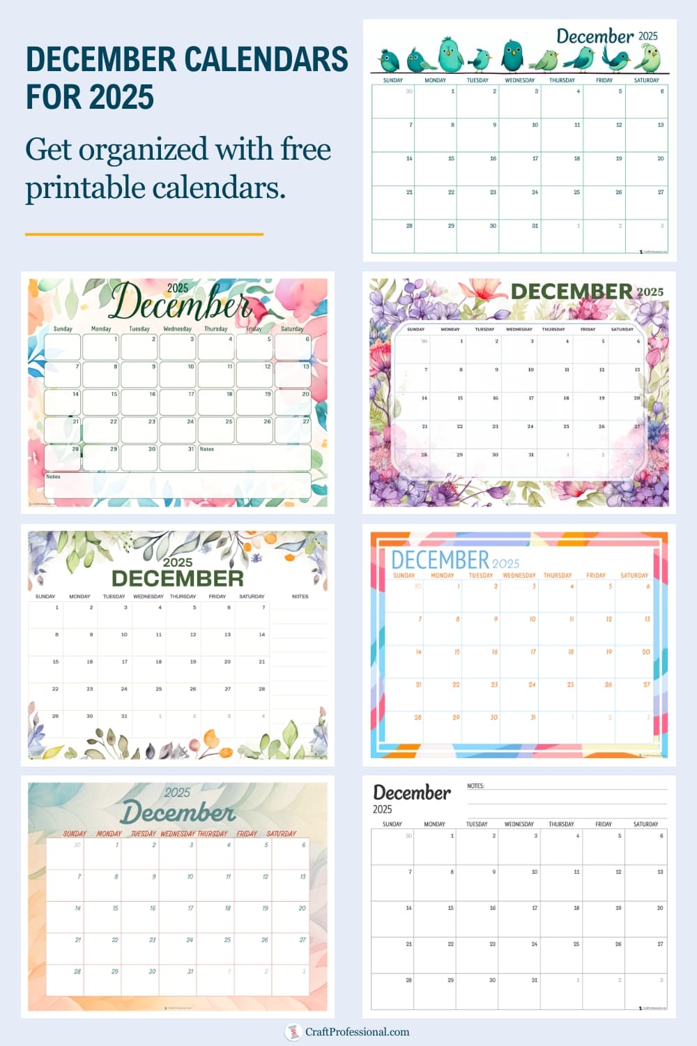 December Calendars 2025 End The Year Right With Our Free Printables