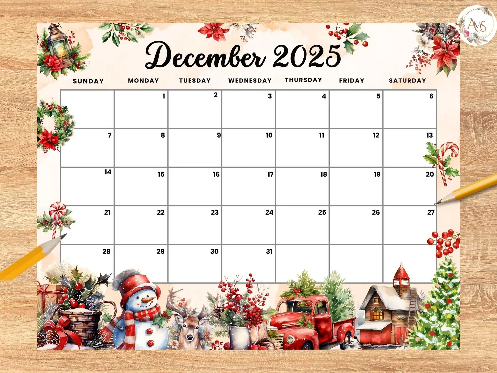 EDITABLE December 2025 Christmas Theme Calendar With Snowman Christmas Tree Kids Home School Classroom Work Office Monthly Dated Planner Etsy Australia