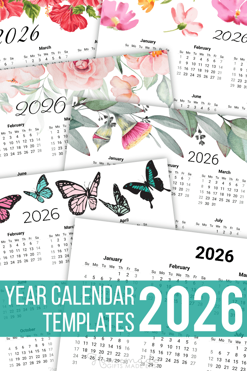 2026 Year Calendar Printable