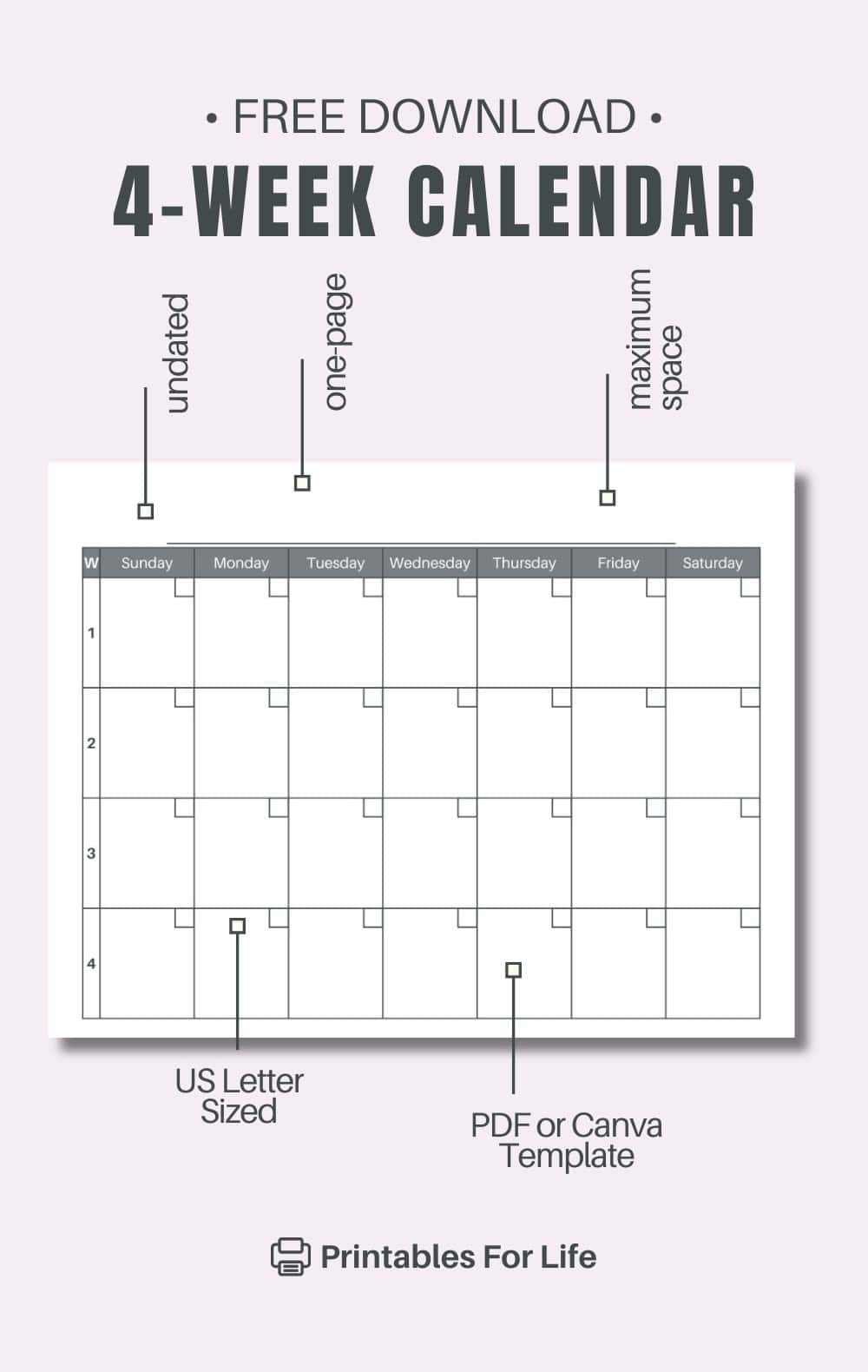 Free Calendar Printables Week Two Pages