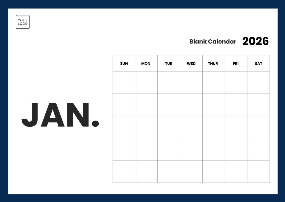Free Blank Calendar 2026 Template To Edit Online Free Blank Calendar 2026 Template To Edit Online