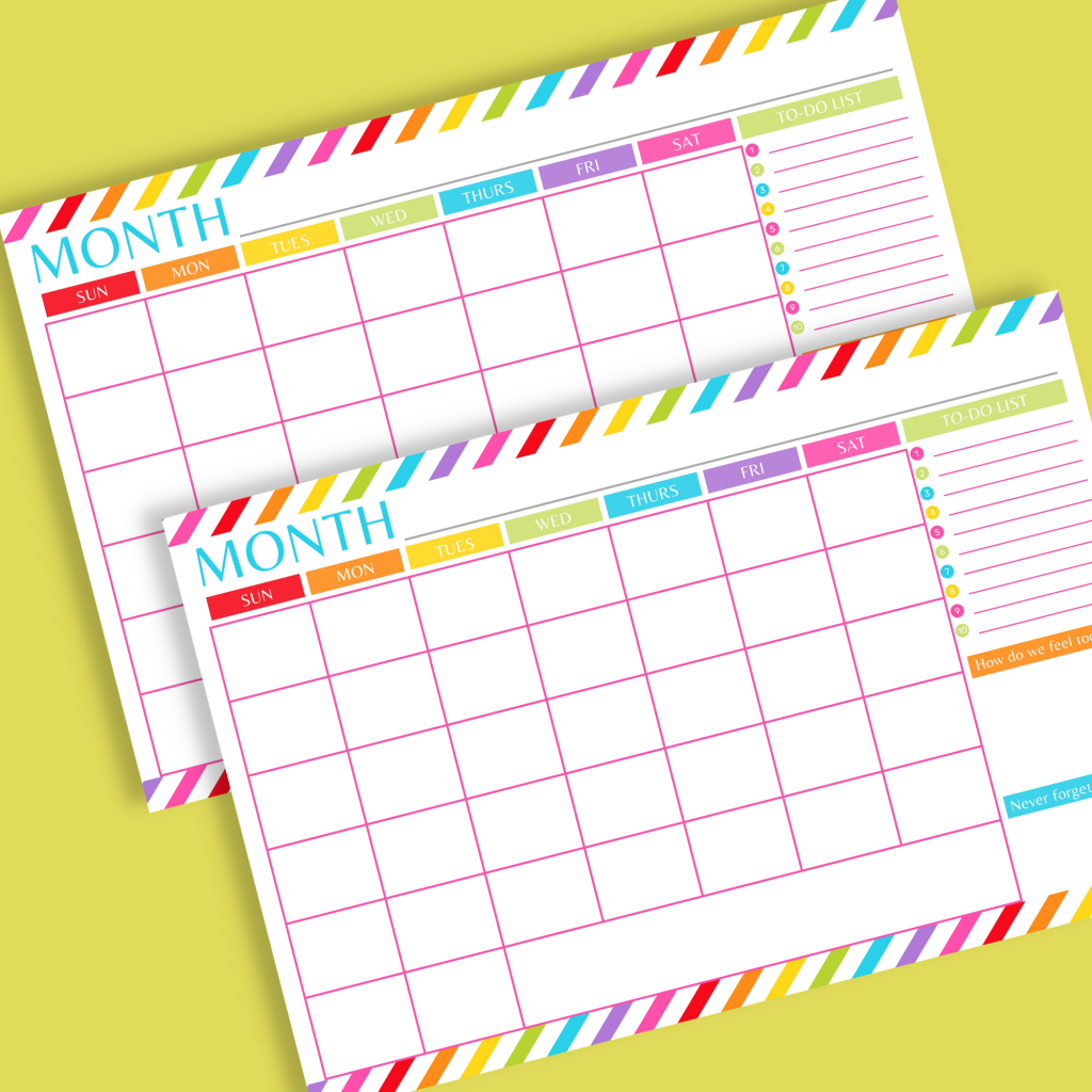 free blank printable large monthly wall calendar pretty party u0026 crafty