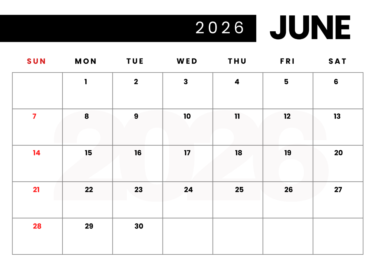 Printable June Blank Calendar 2026