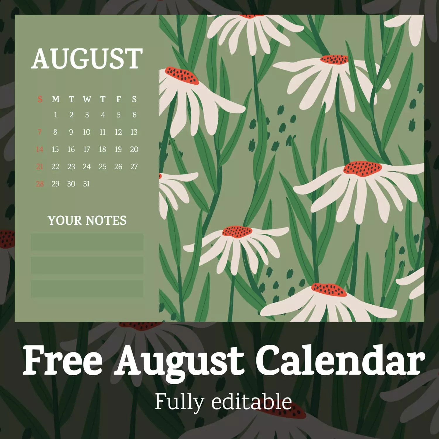 Free Editable Printable Calendar