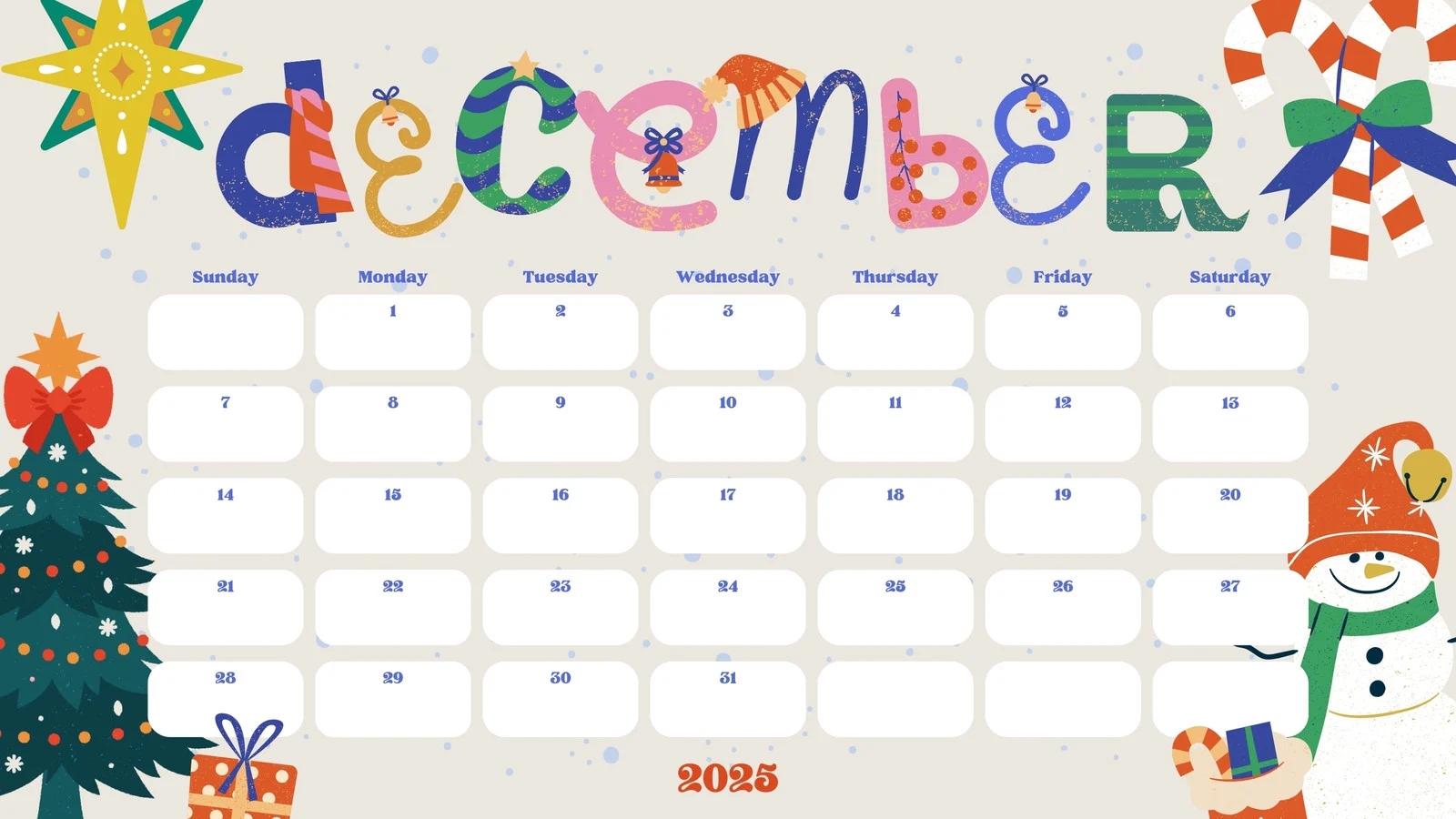 Free Custom Printable Christmas Calendar Templates Canva