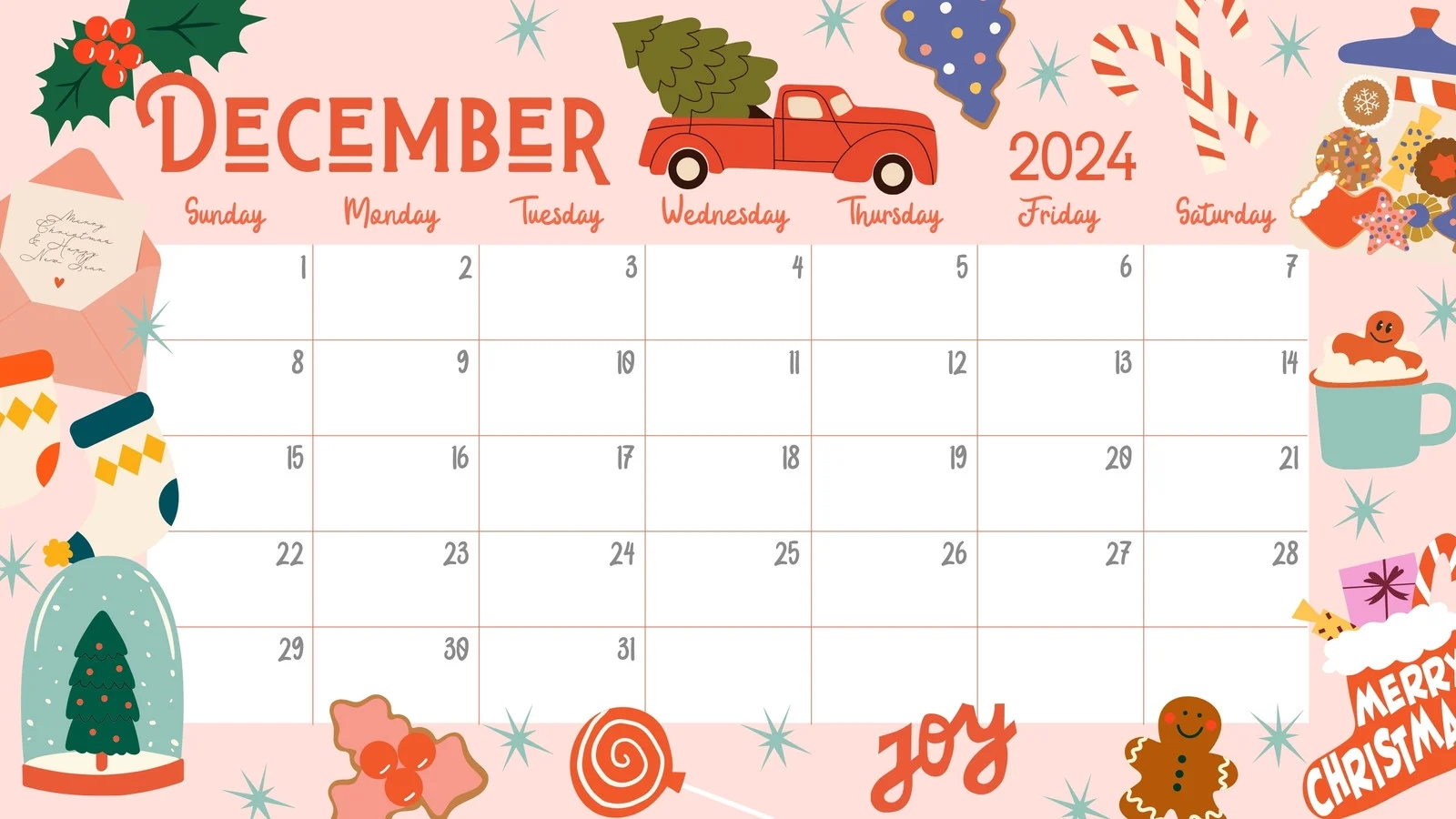 Free Custom Printable Christmas Calendar Templates Canva