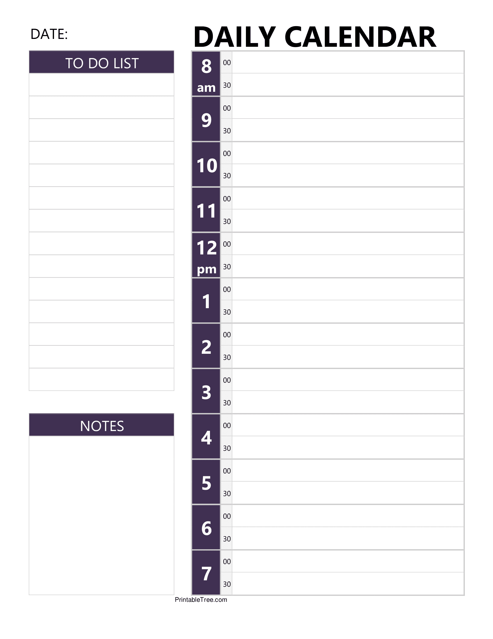 Printable Calendar Day