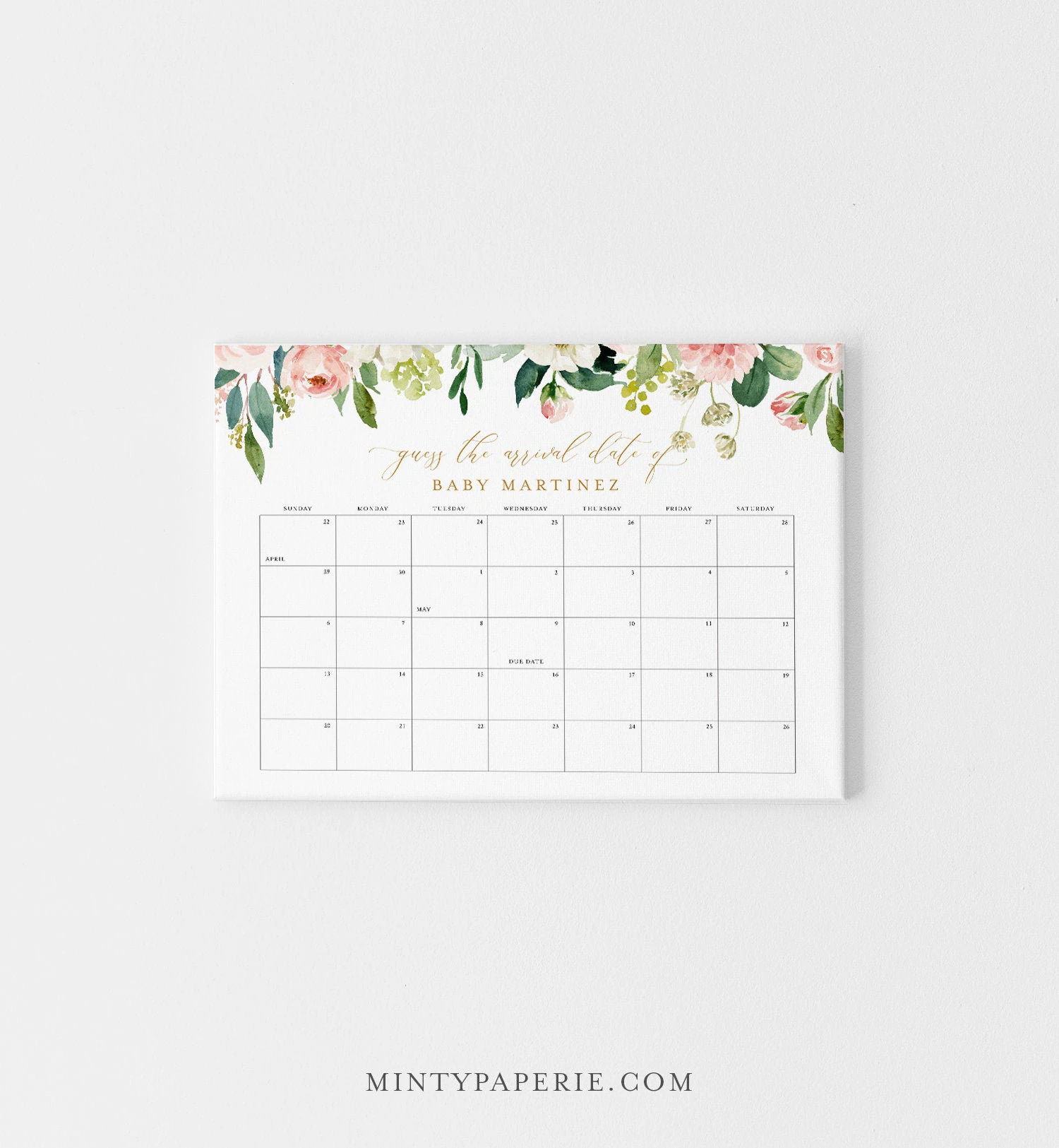 Free Guess Baby Due Date Calendar Template Best Sale
