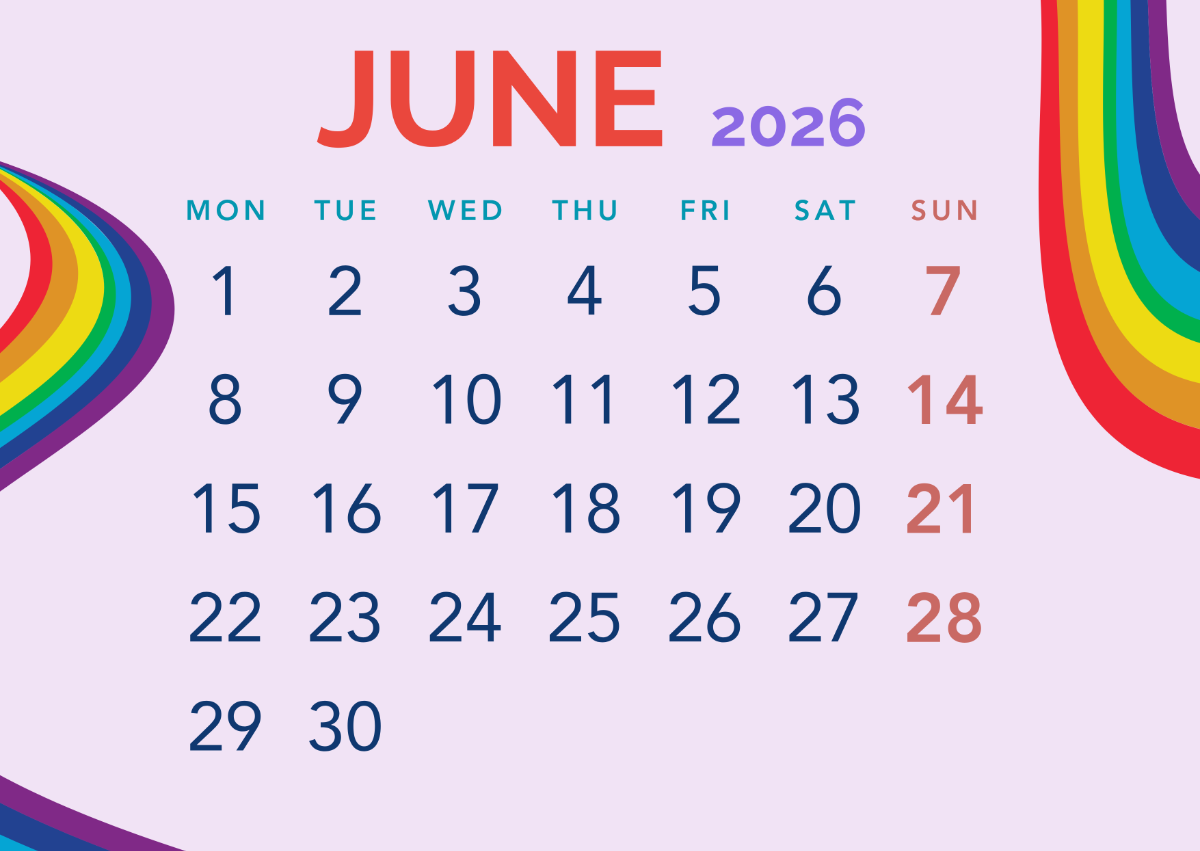 Free June 2026 Calendar Templates To Edit Online