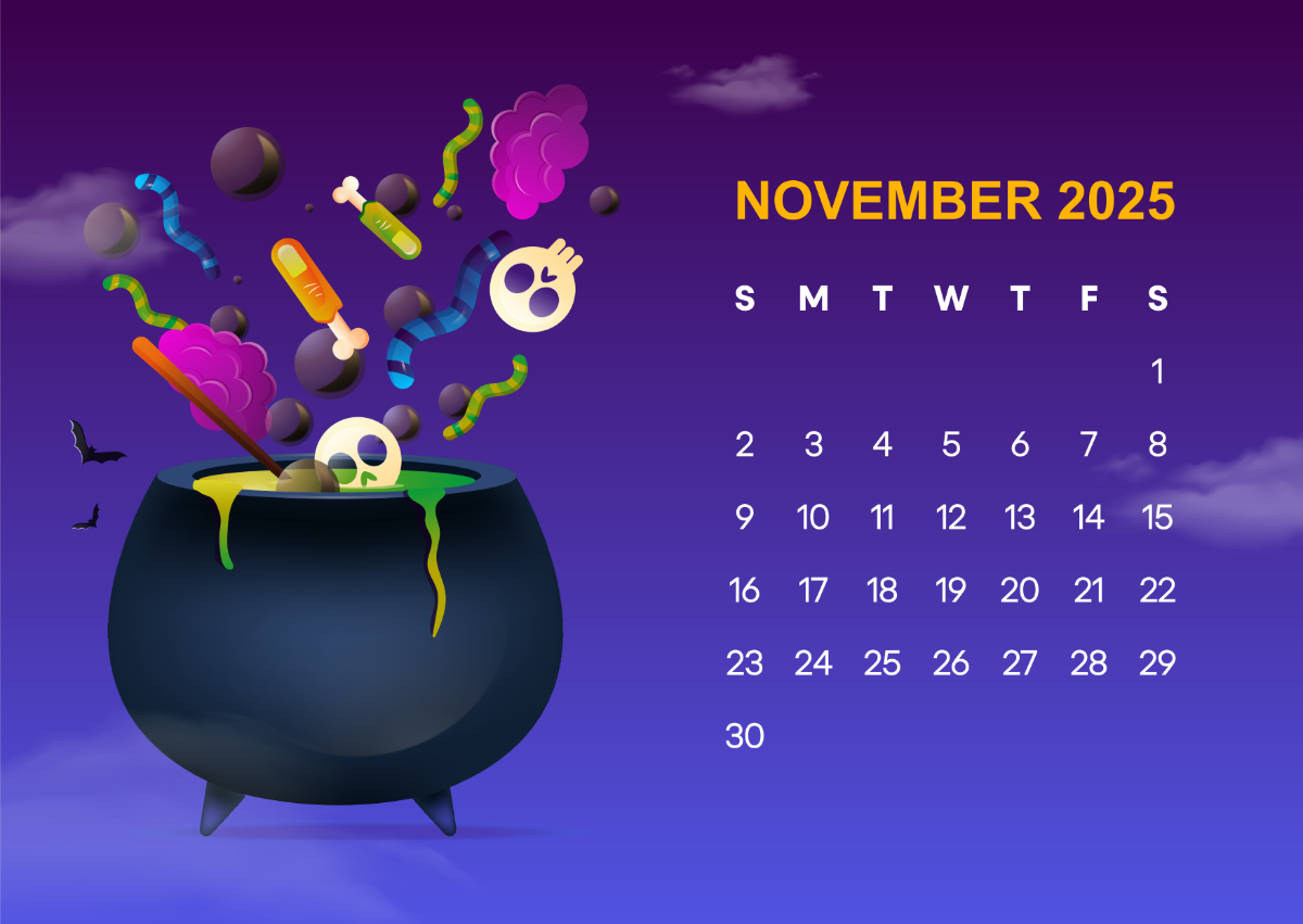 Blank Printable Calendar November 2025