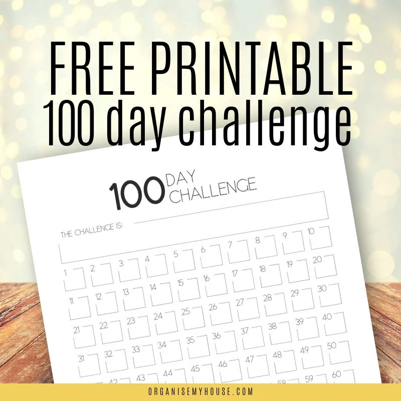 free printable 100 day challenge calendar a4 and letter